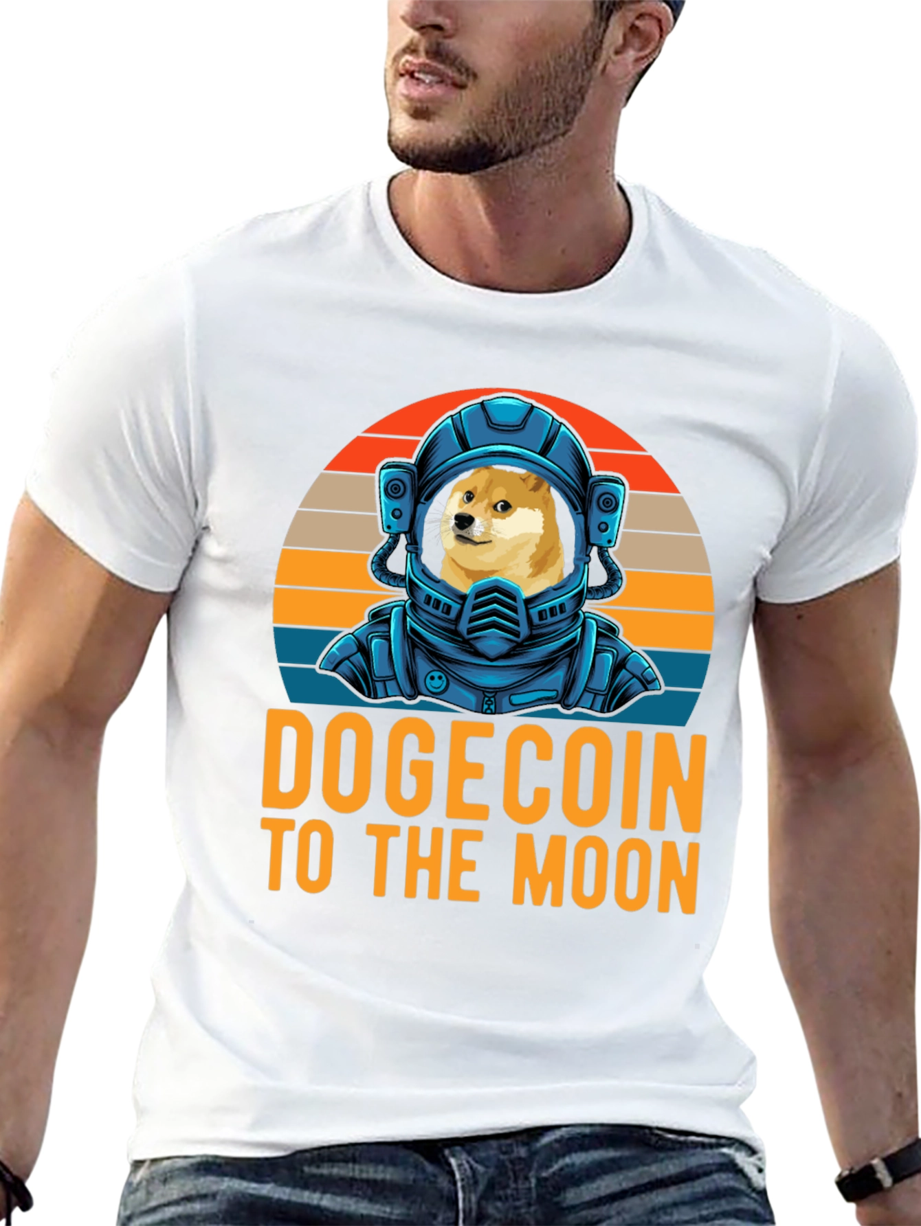 Dogecoin To The Moon T-Shirt Crypto Astronaut