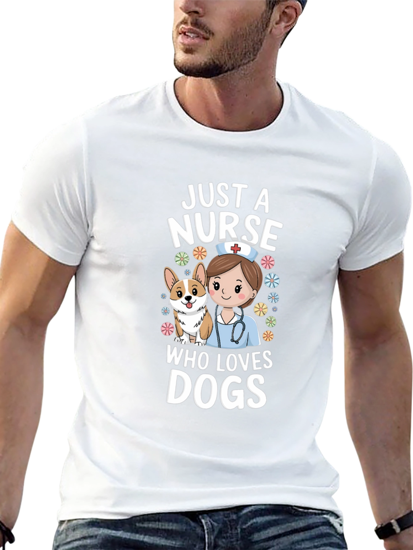 Nurse and Dog Lover Graphic T-Shirt