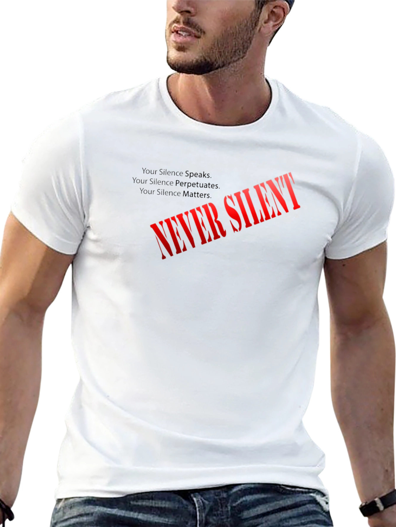 Never Silent Black Graphic Tee