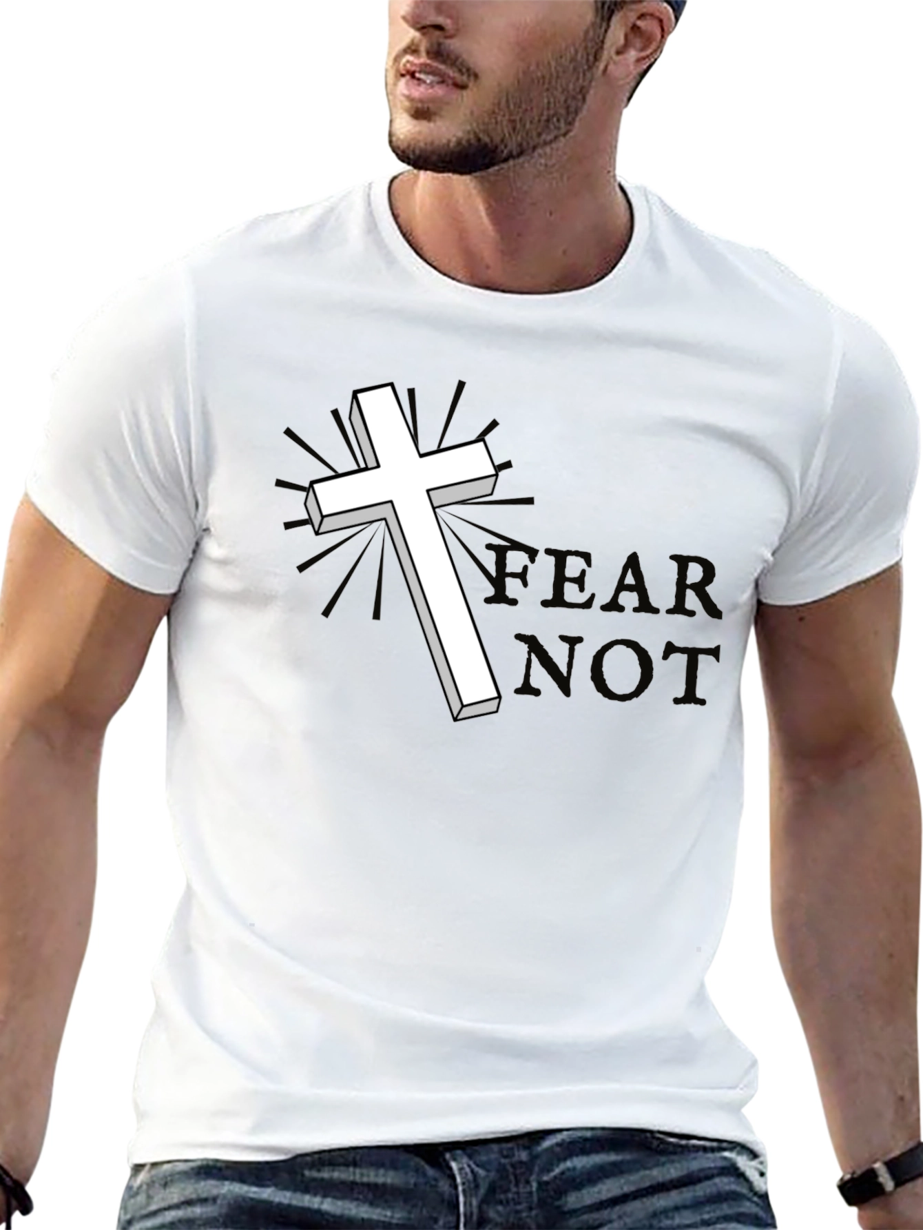 Fear Not Graphic Tee - Christian Cross T-Shirt