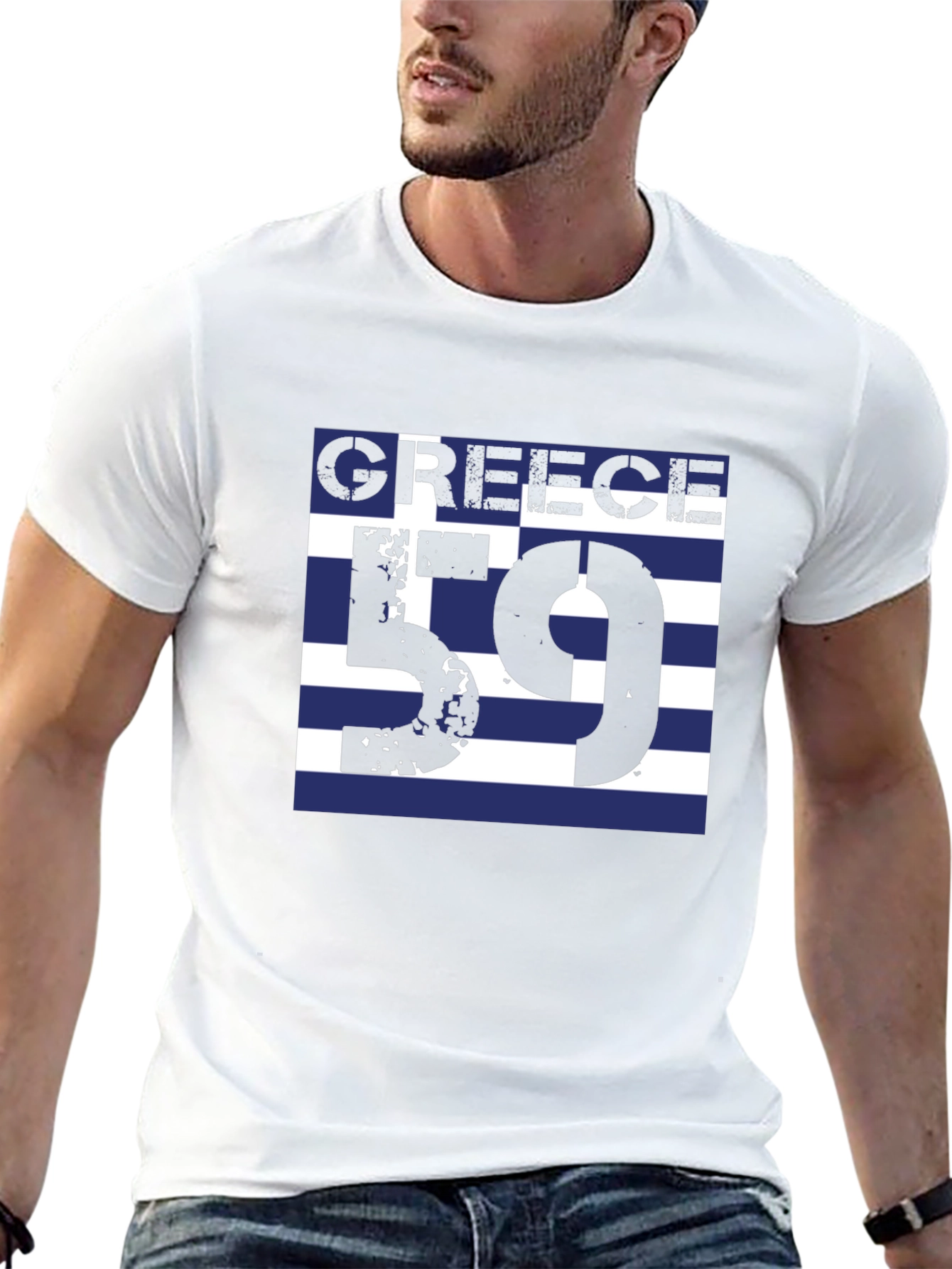 Greece 59 Graphic Tee - Black Cotton T-Shirt