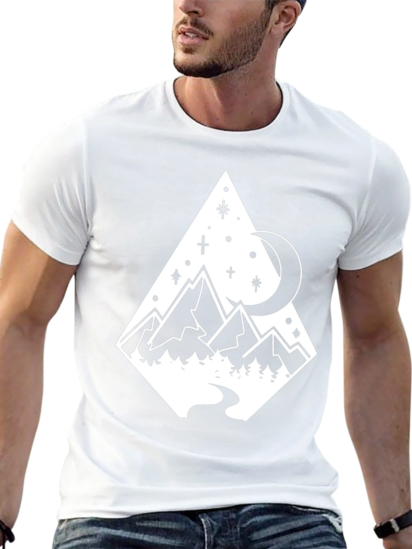 Mountain Moon Graphic Tee - Nature Lover T-Shirt