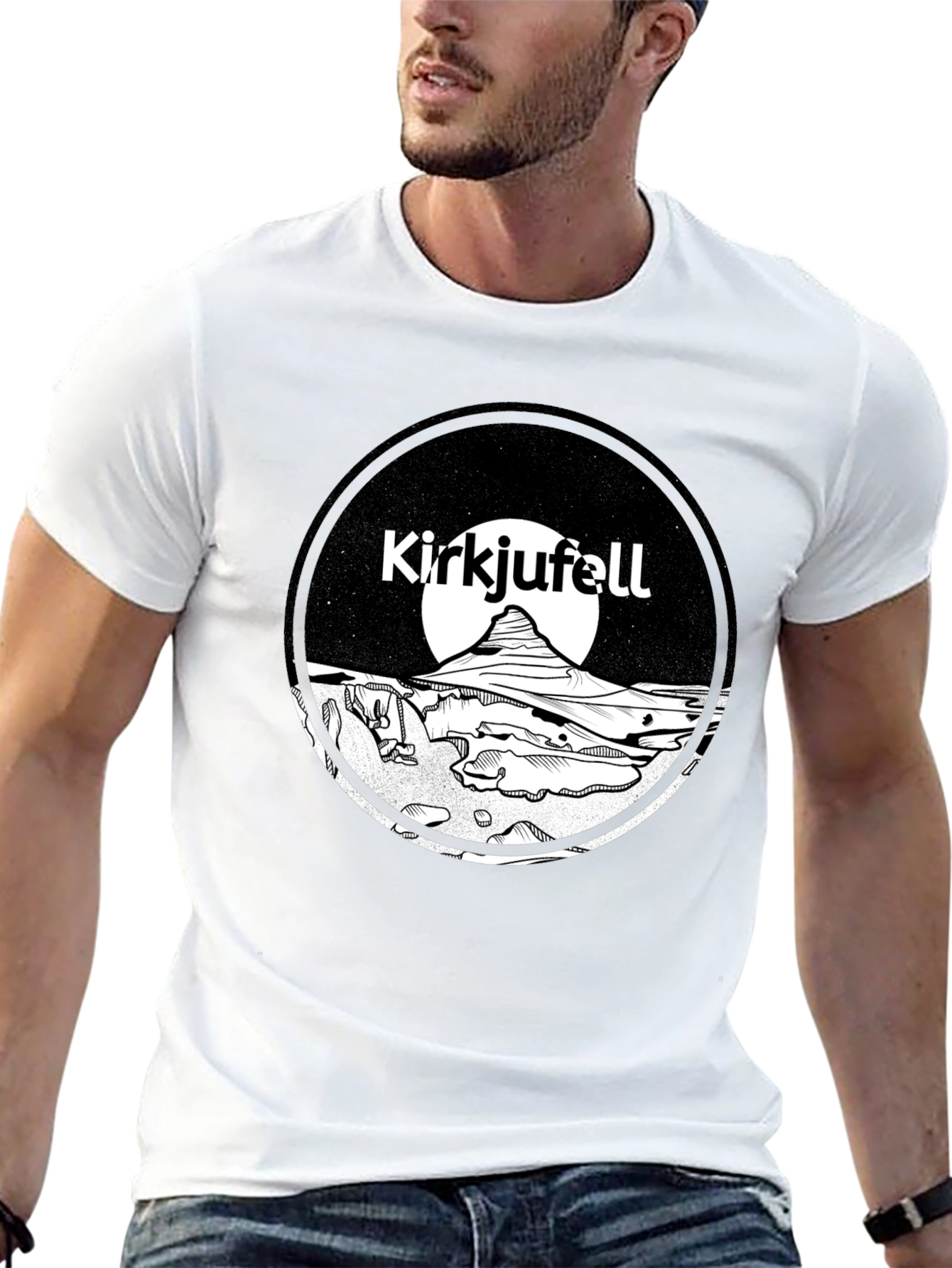 Kirkjufell Iceland T-Shirt Black Graphic Tee