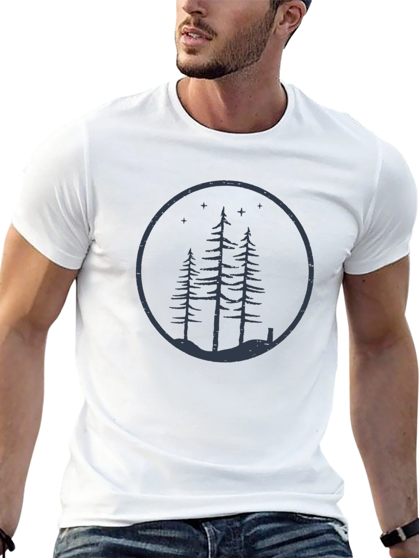 Mens Black Forest Circle Graphic Tee