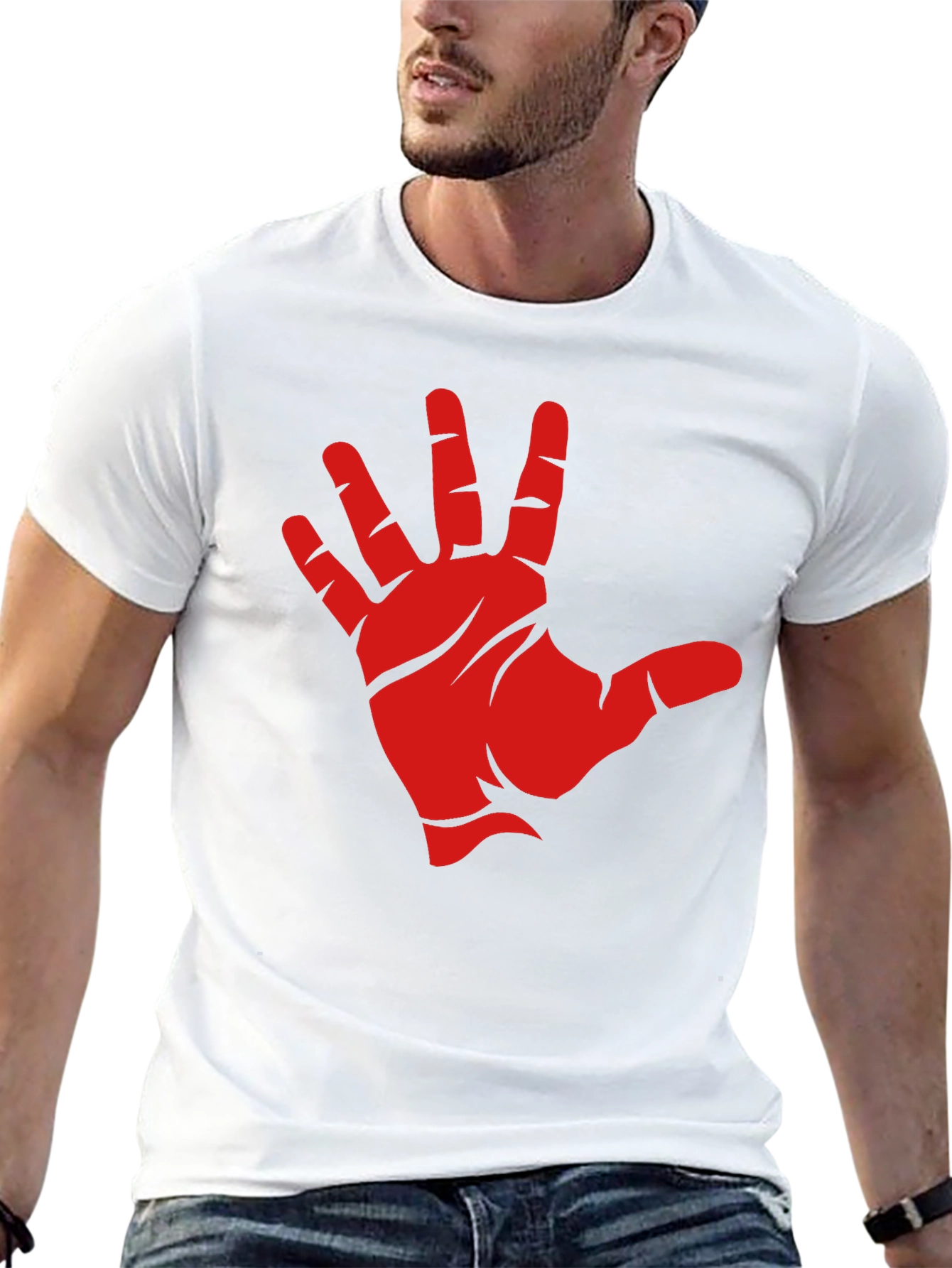 Red Hand Graphic Black T-Shirt