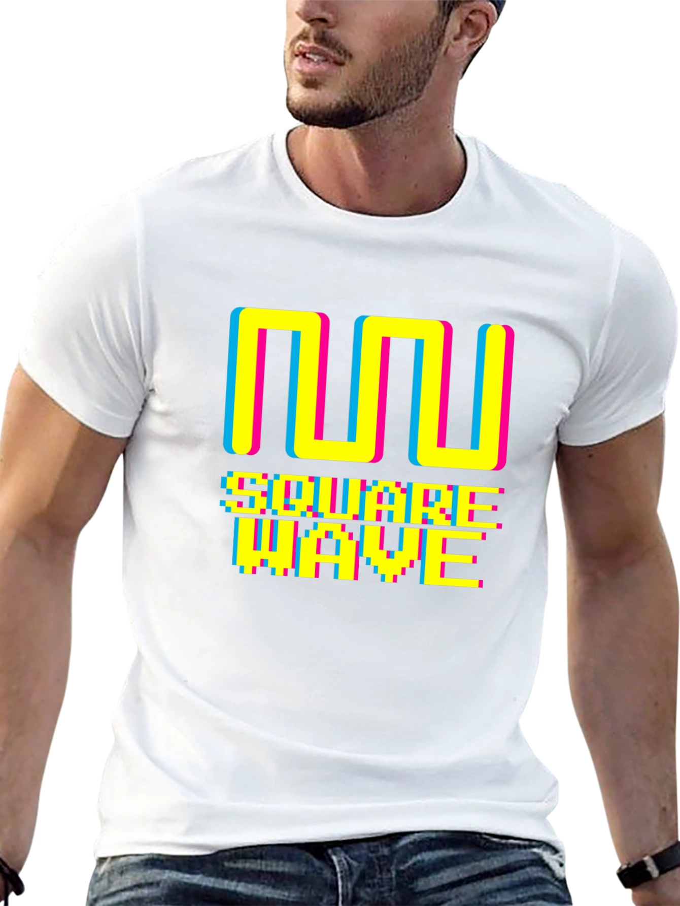 Square Wave Retro Black T-Shirt