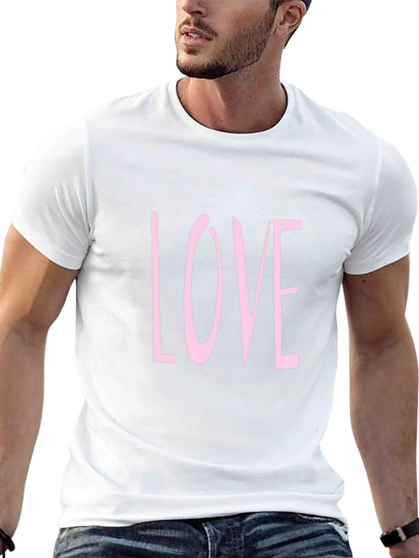Mens Black LOVE Graphic Tee