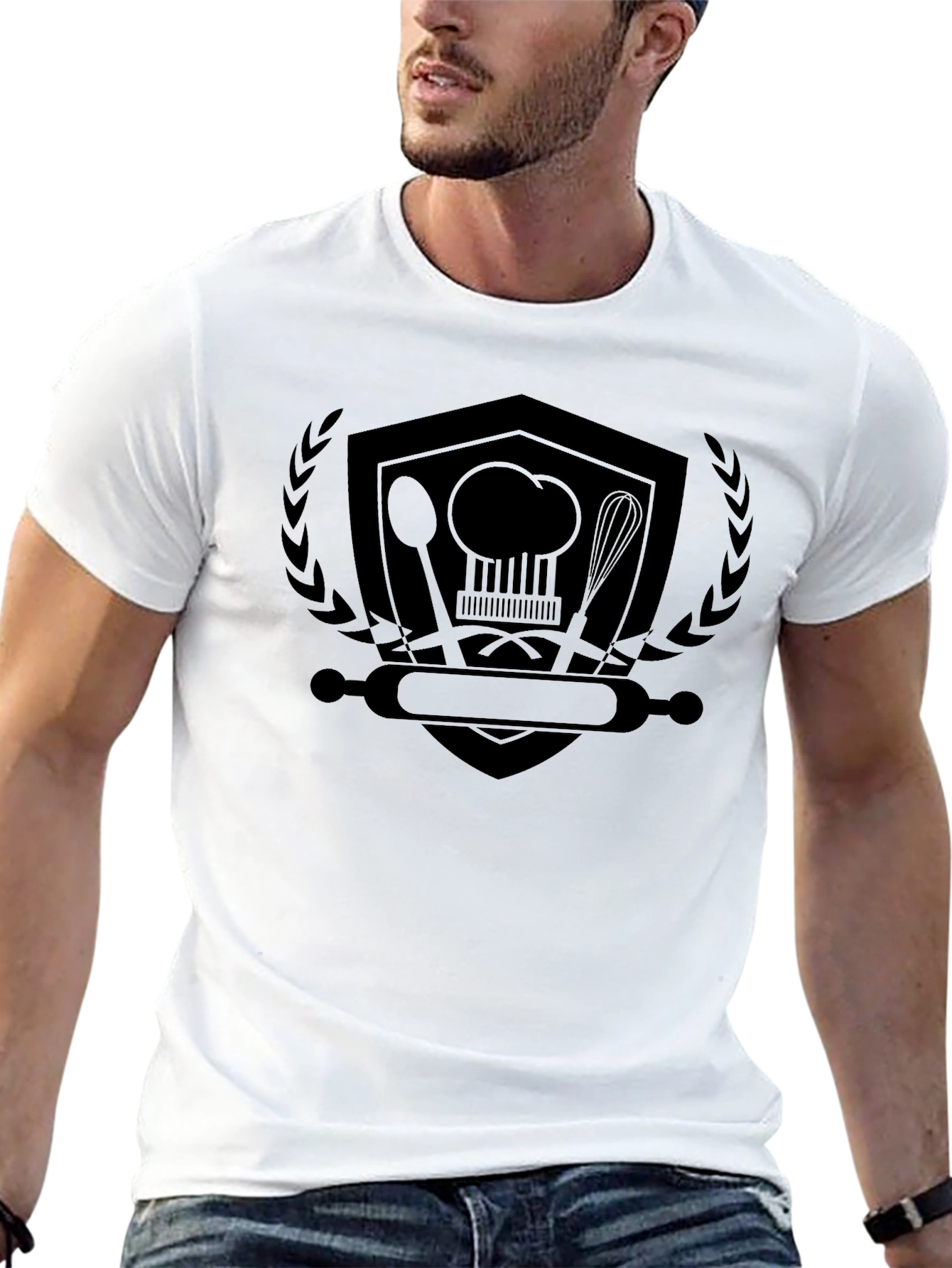 Chefs Shield Black T-Shirt - Culinary Design