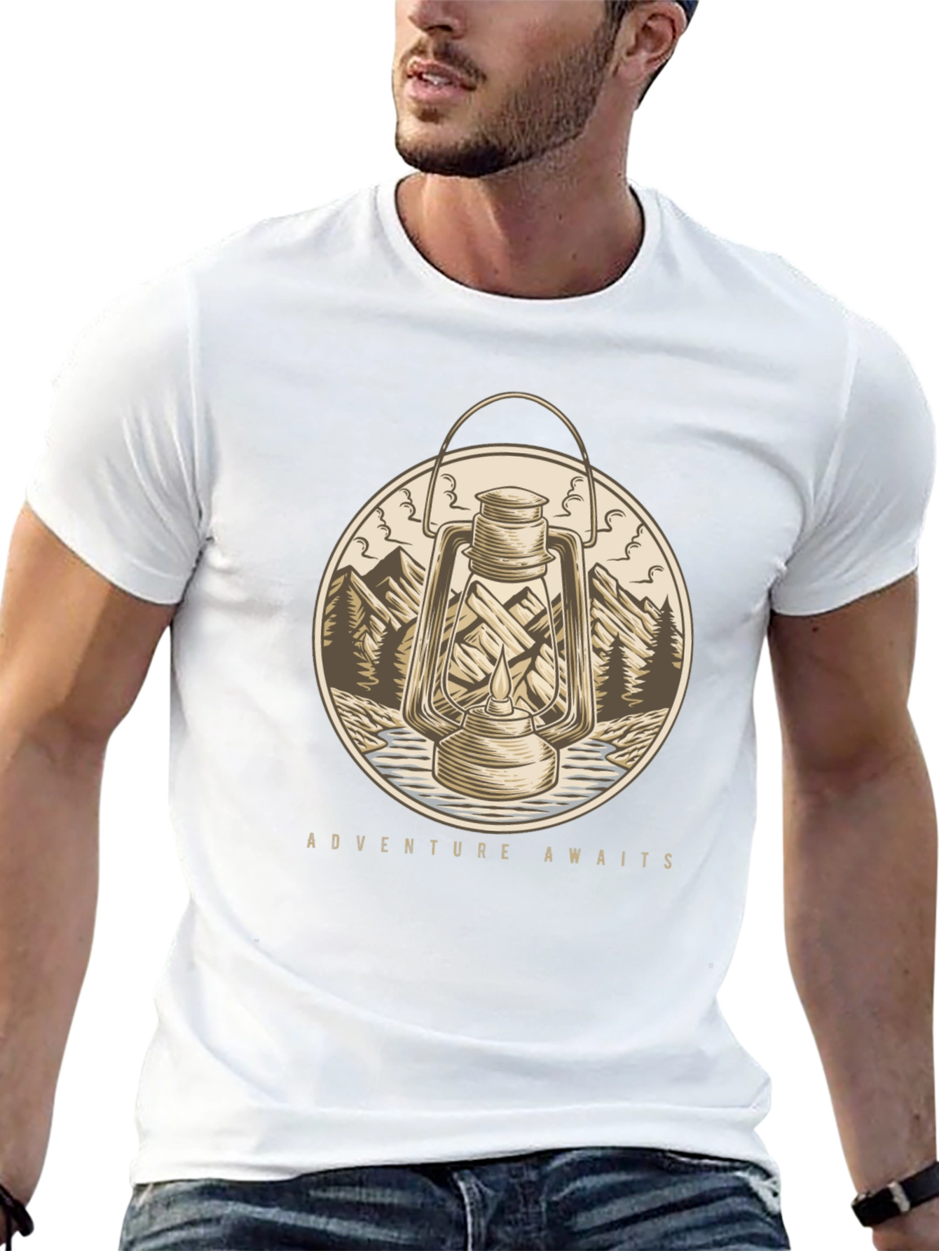 Adventure Awaits Graphic T-Shirt - Lantern Design
