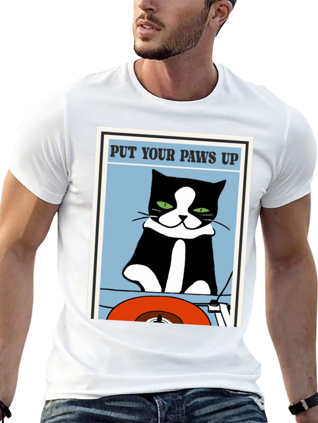 Put Your Paws Up Cat Graphic T-Shirt