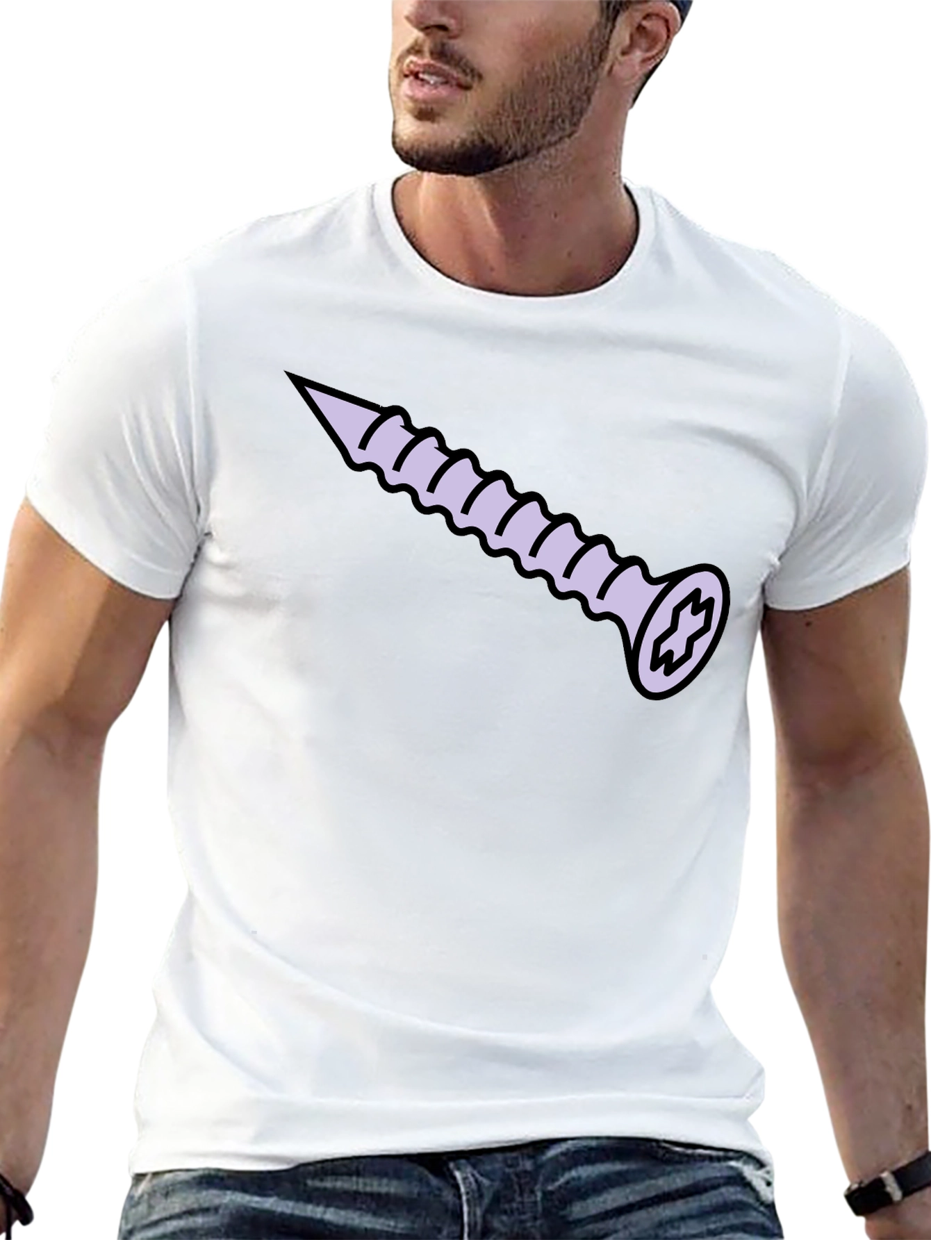 Screw Graphic T-Shirt - Black Cotton Tee