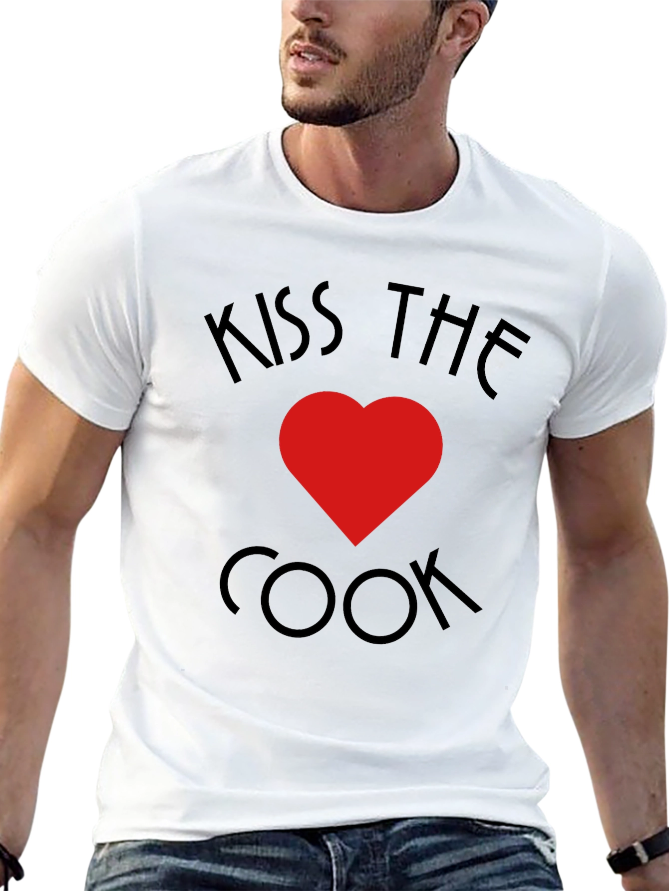 Kiss The Cook T-Shirt - Heart Design