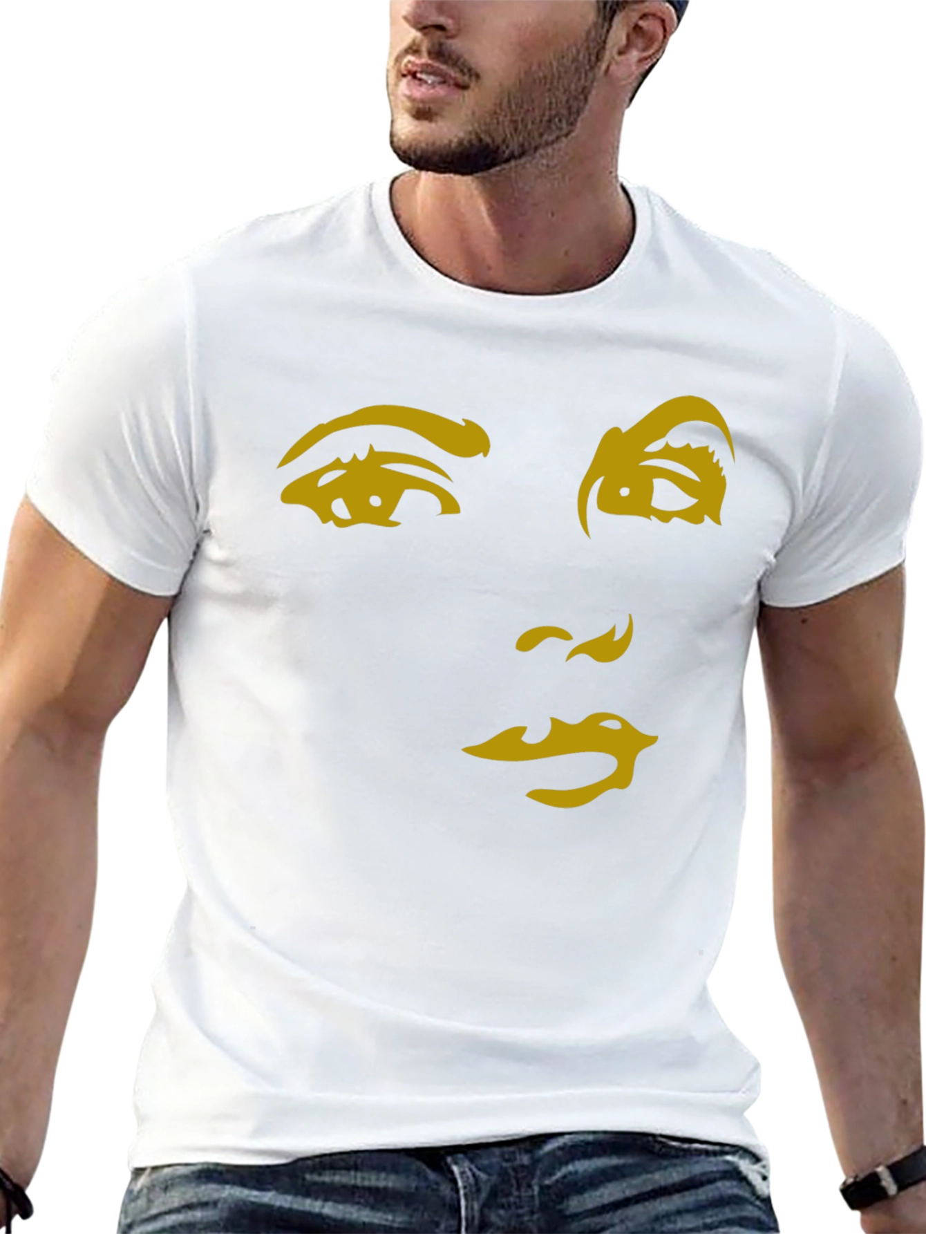 Abstract Face Graphic T-Shirt - Stylish and Unique