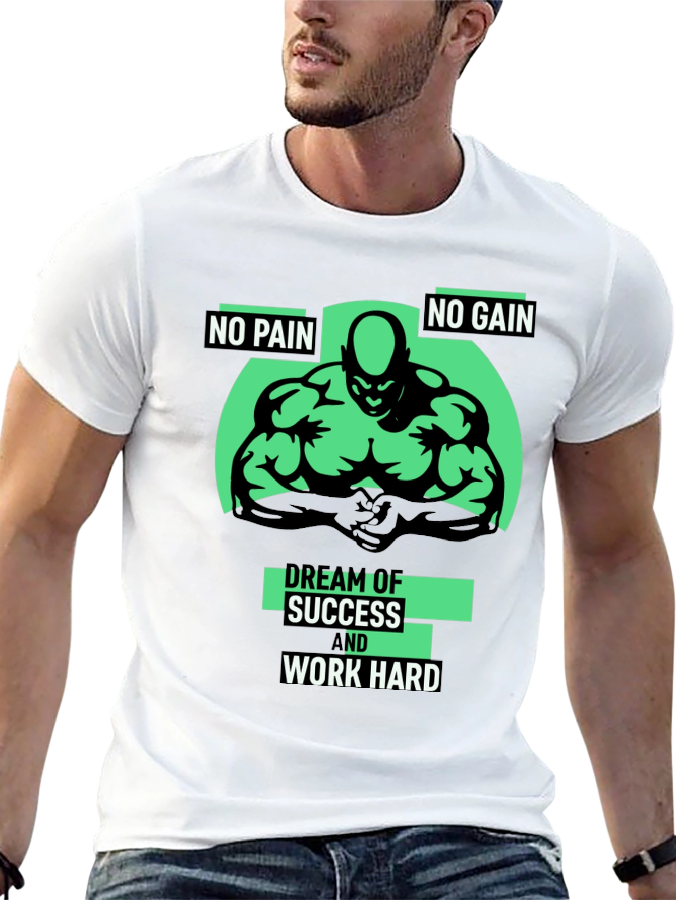 Motivational Gym T-Shirt - No Pain No Gain