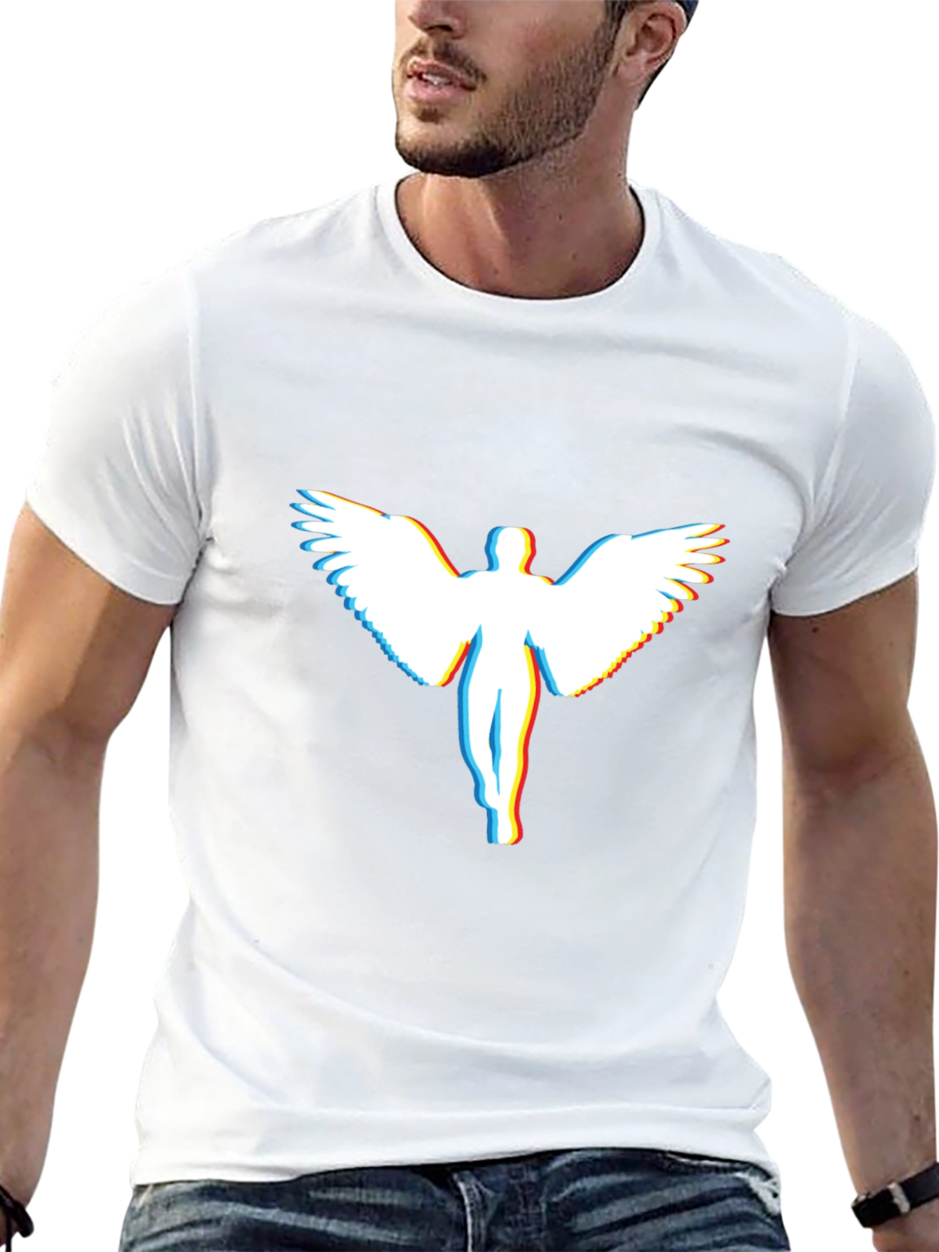 Angel Glitch Graphic T-Shirt - Modern Tee