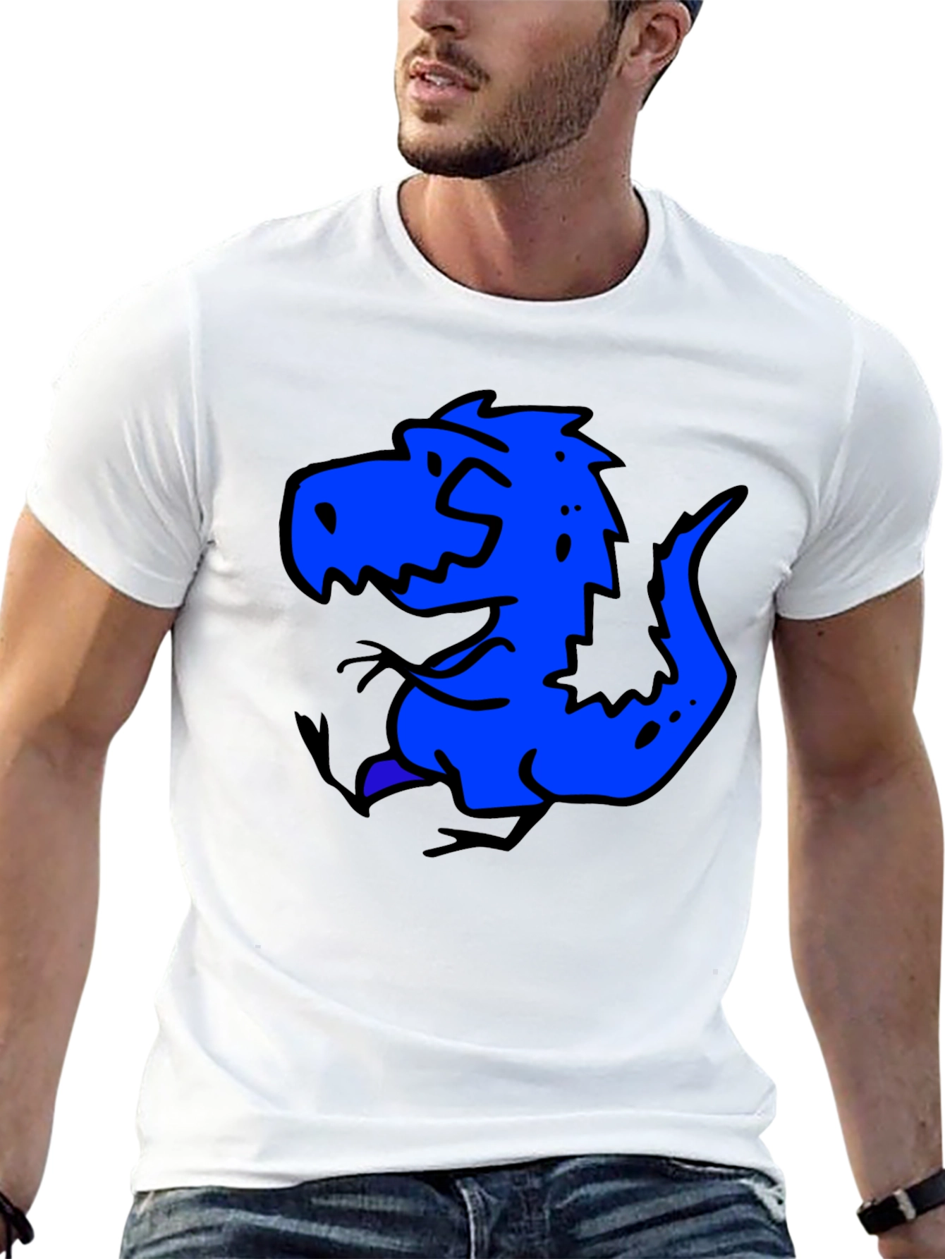 Cartoon Dinosaur Black T-Shirt