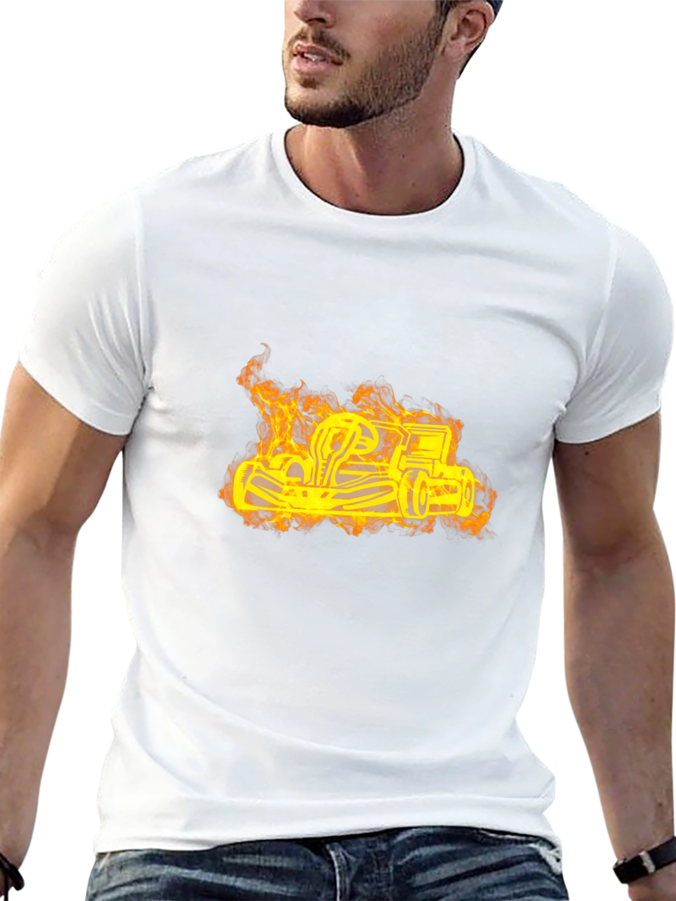 Flaming Go-Kart Black T-Shirt