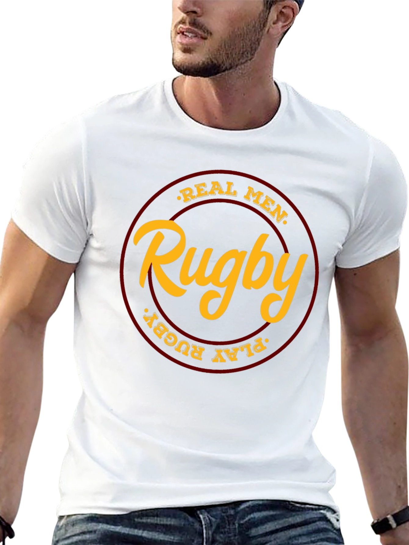 Real Men Play Rugby Black T-Shirt
