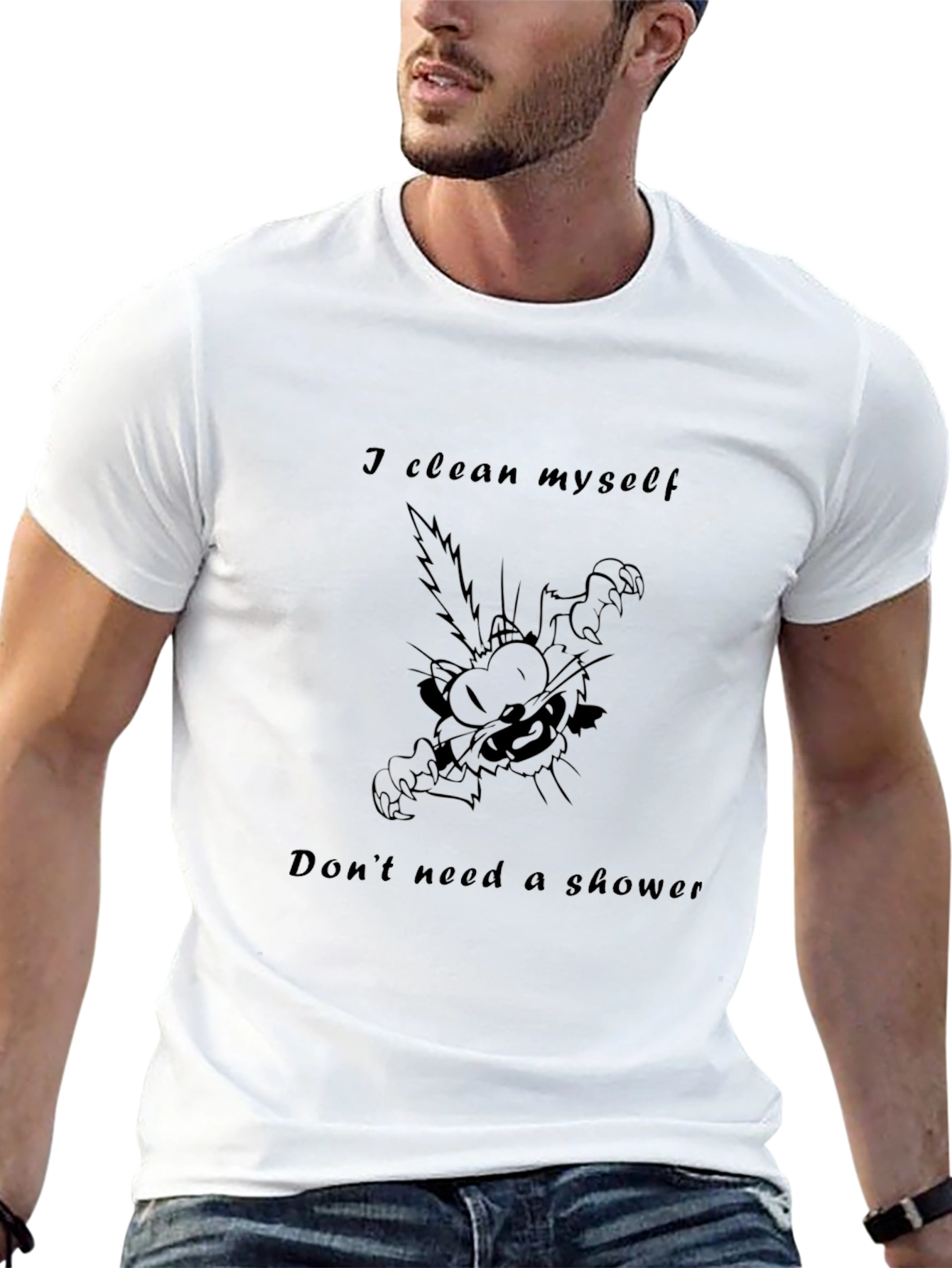 I Clean Myself Black Graphic Tee
