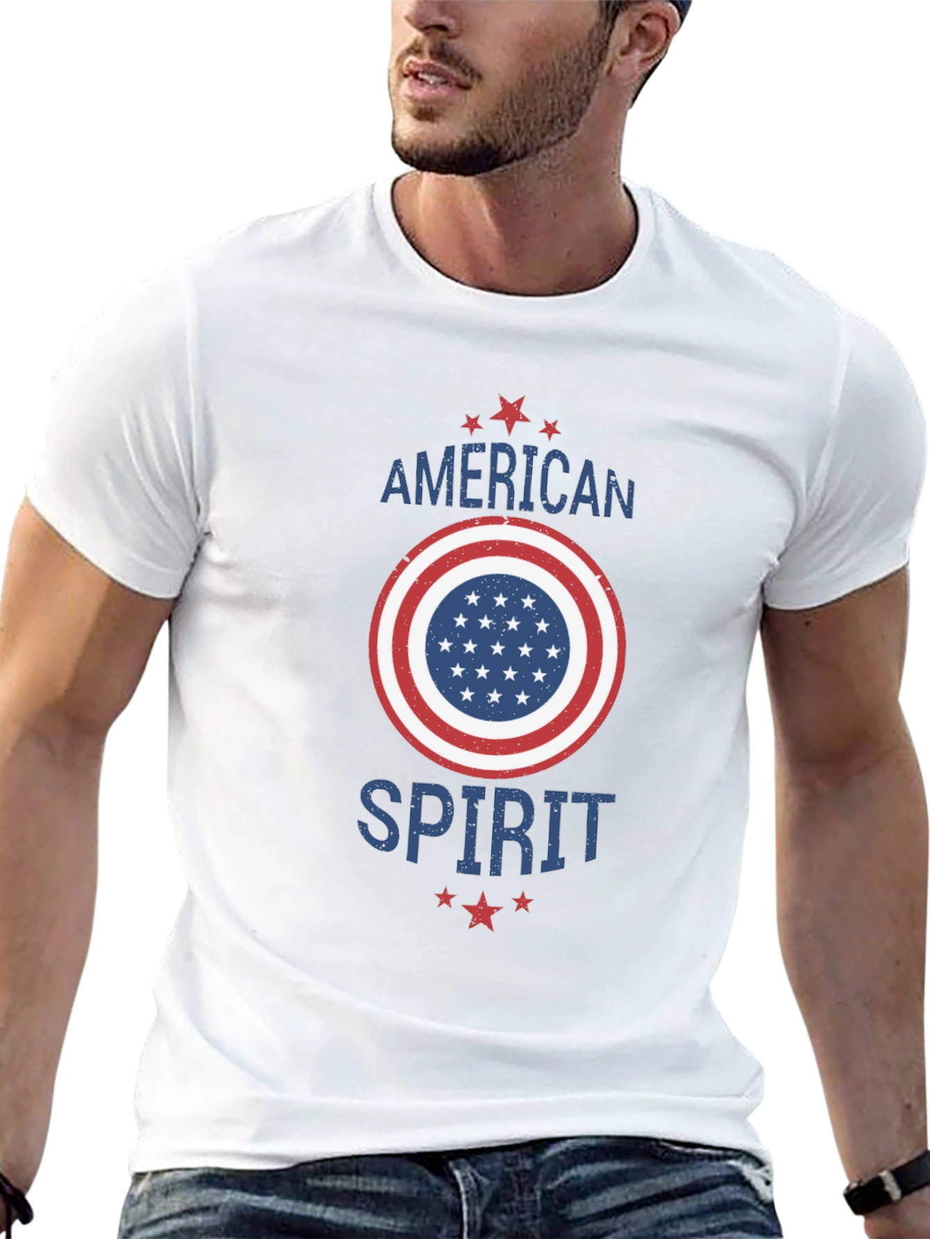 American Spirit Graphic Print T-Shirt