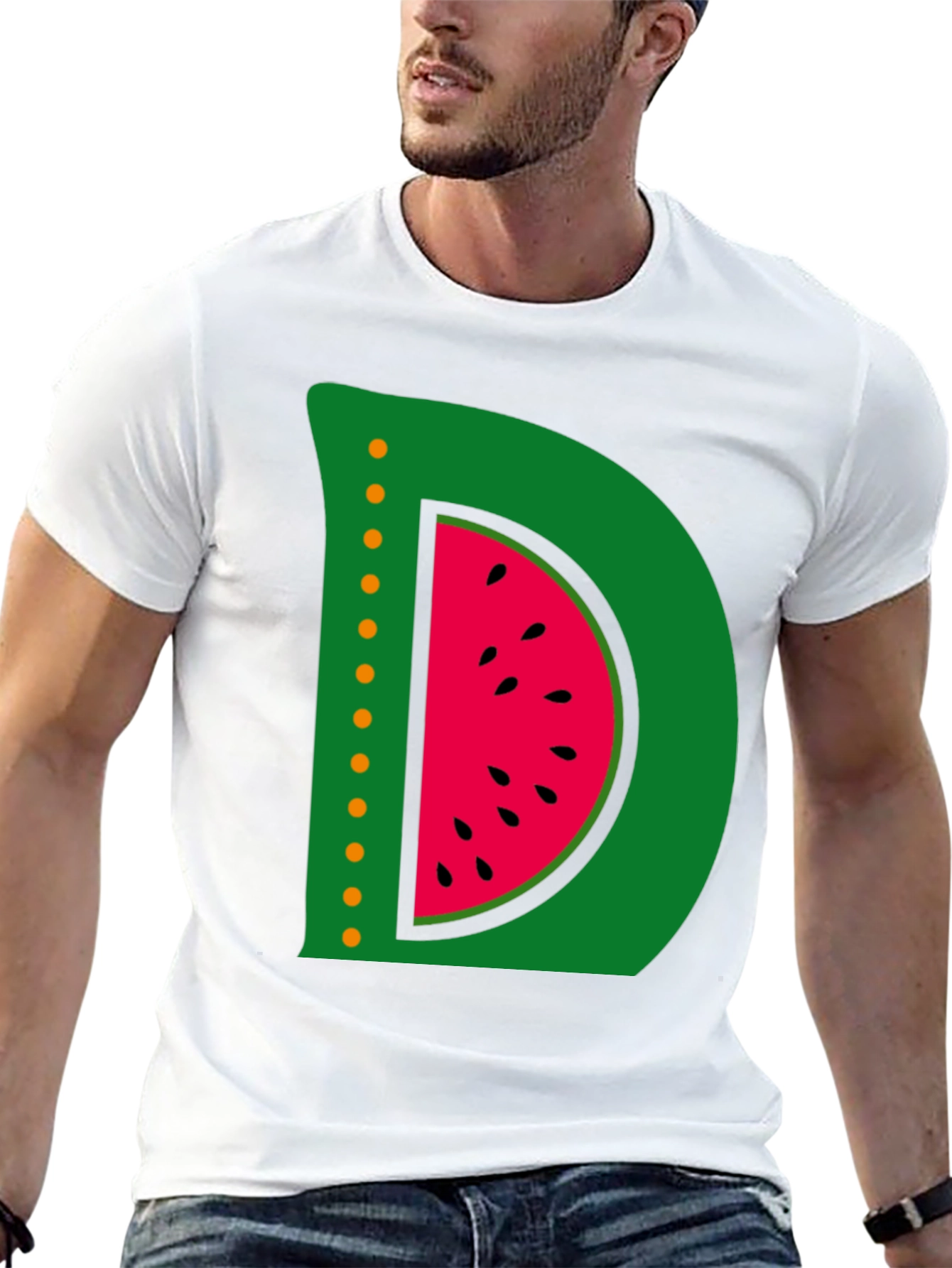 Watermelon Letter D Graphic T-Shirt