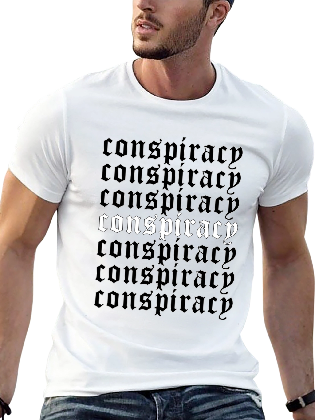 Conspiracy T-Shirt - Gothic Font Design