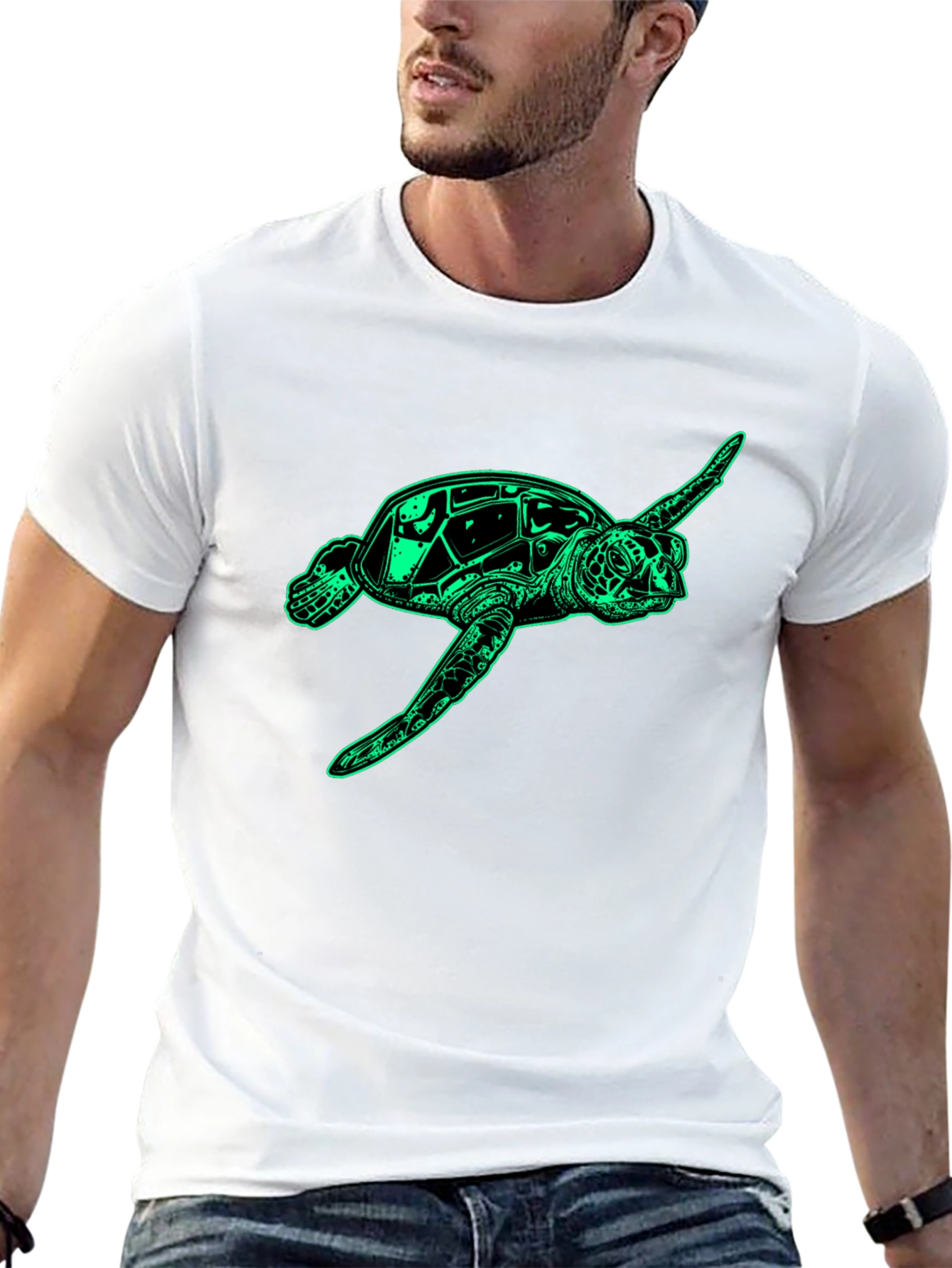Sea Turtle Graphic Tee - Mens Black T-Shirt