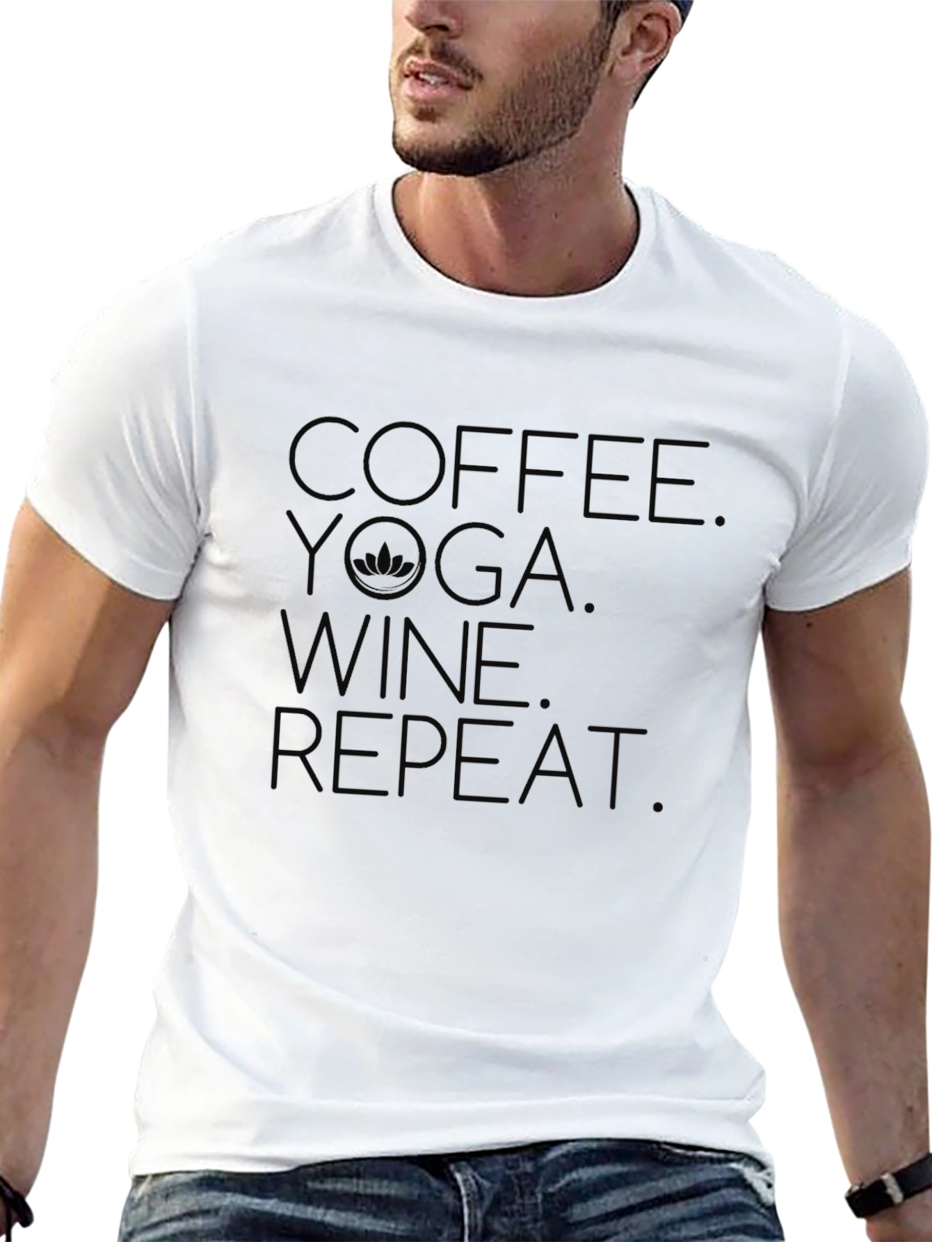 Coffee Yoga Wine Repeat Graphic Tee