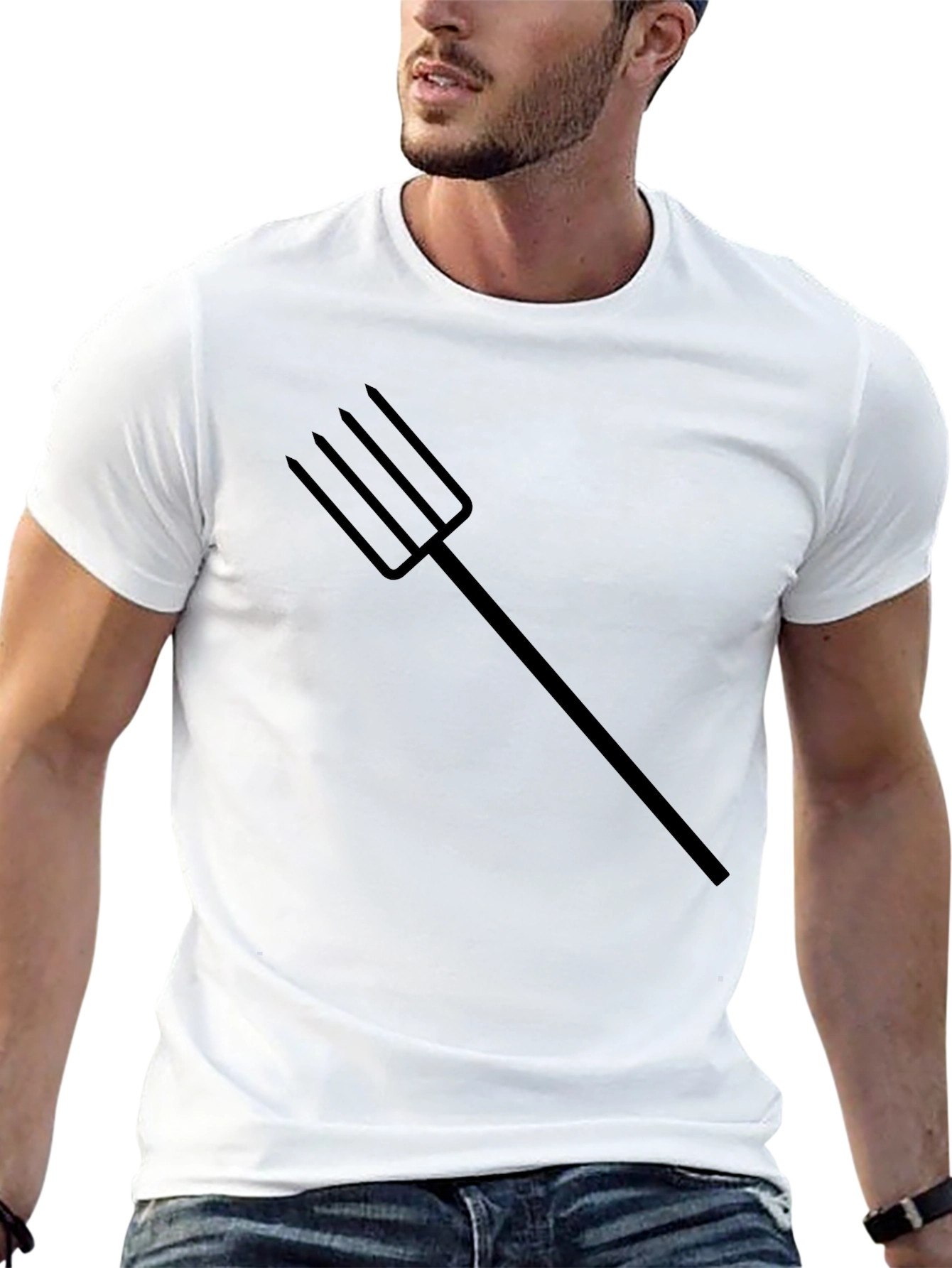 Black T-Shirt with Trident Graphic Tee