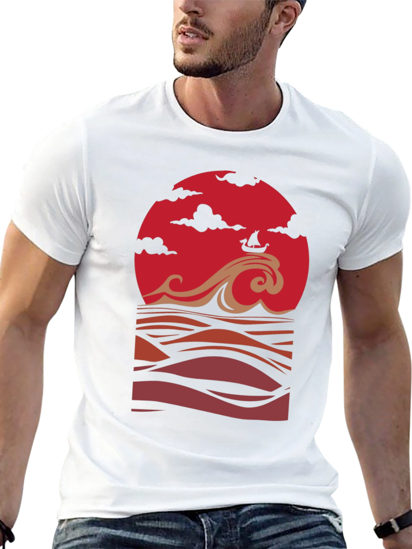 Sunset Ship Graphic Tee - Stylish Comfort