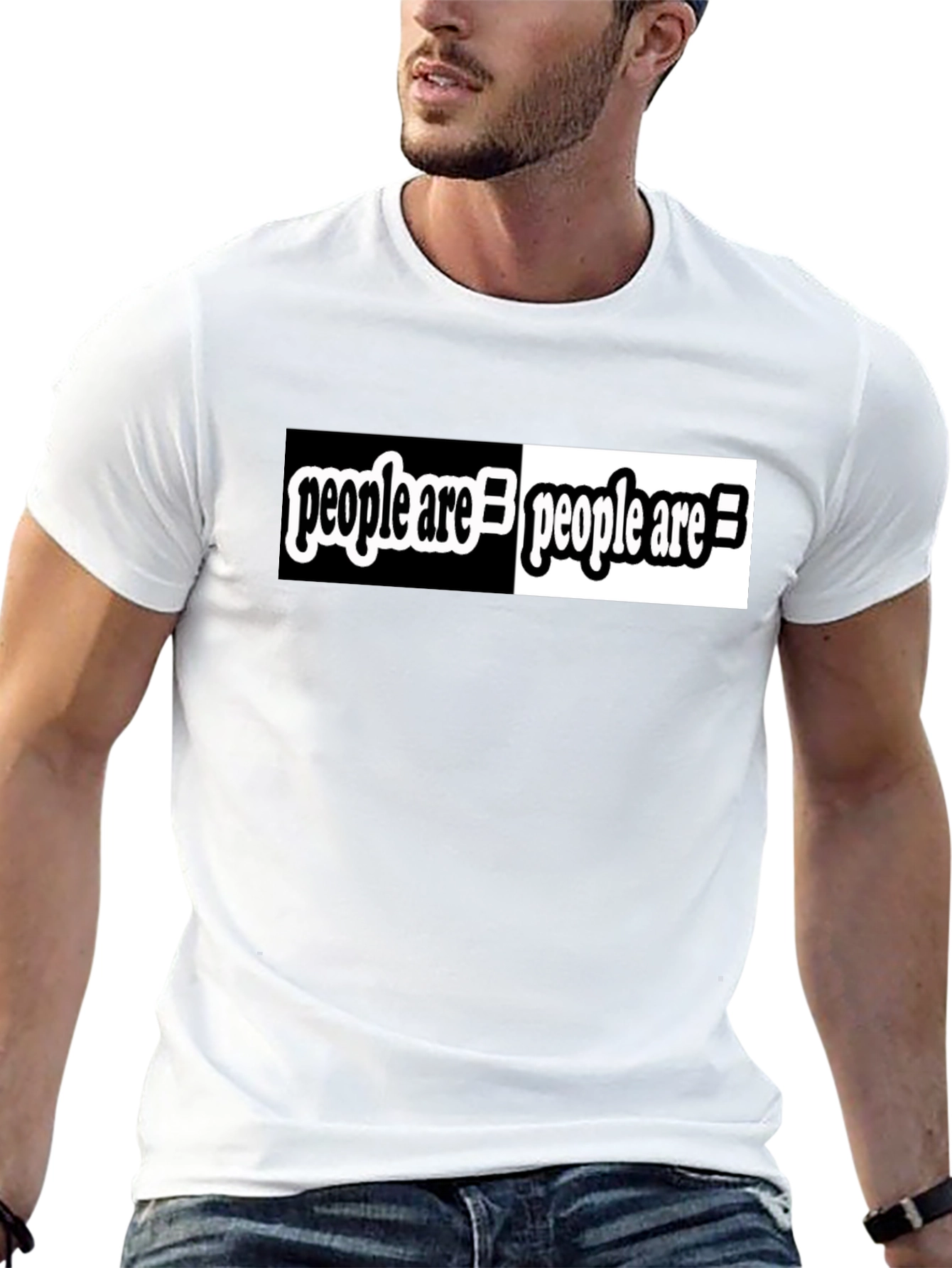 People Are Equal Black Crew Neck T-Shirt