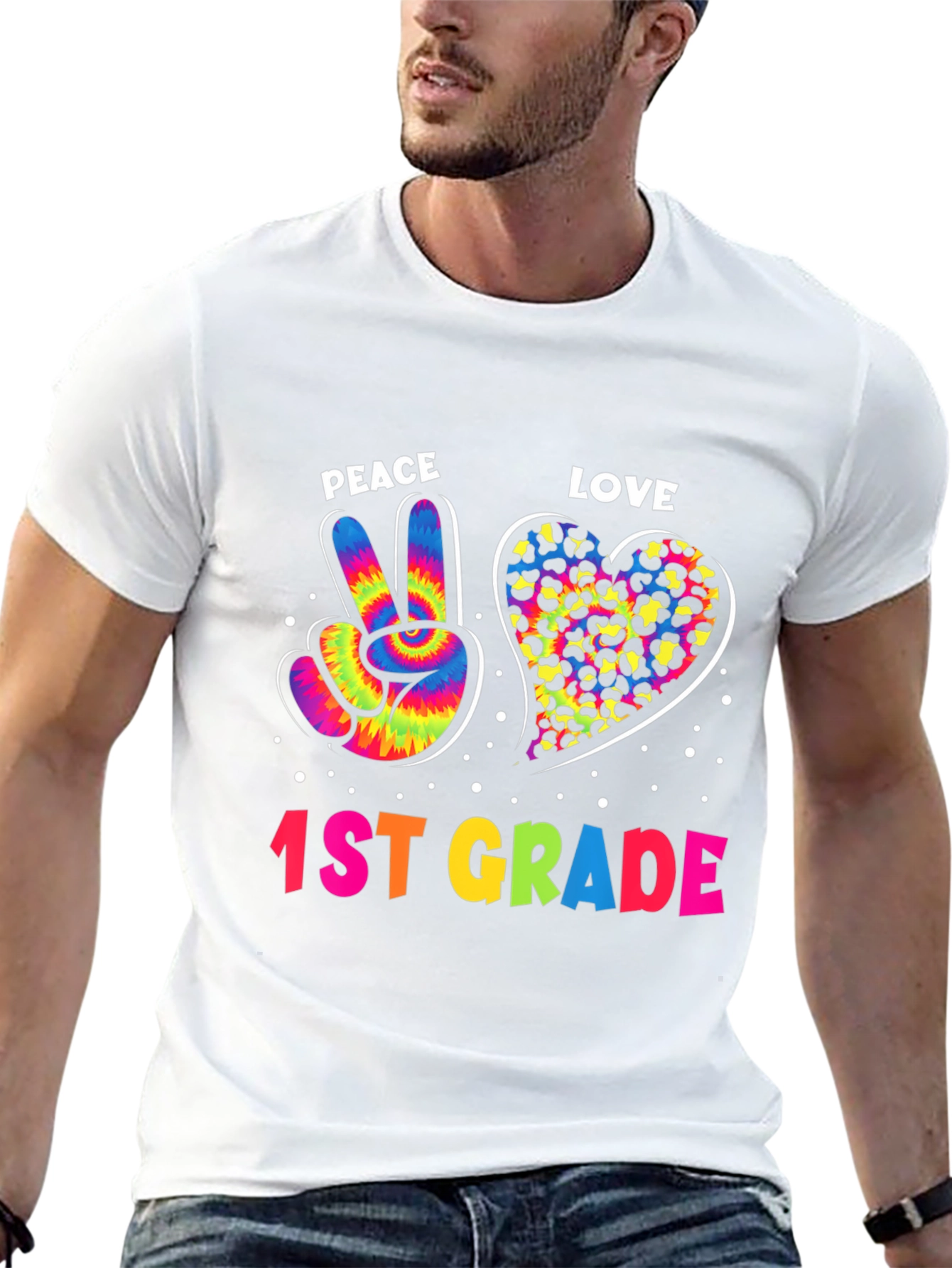 Peace Love 1st Grade T-Shirt