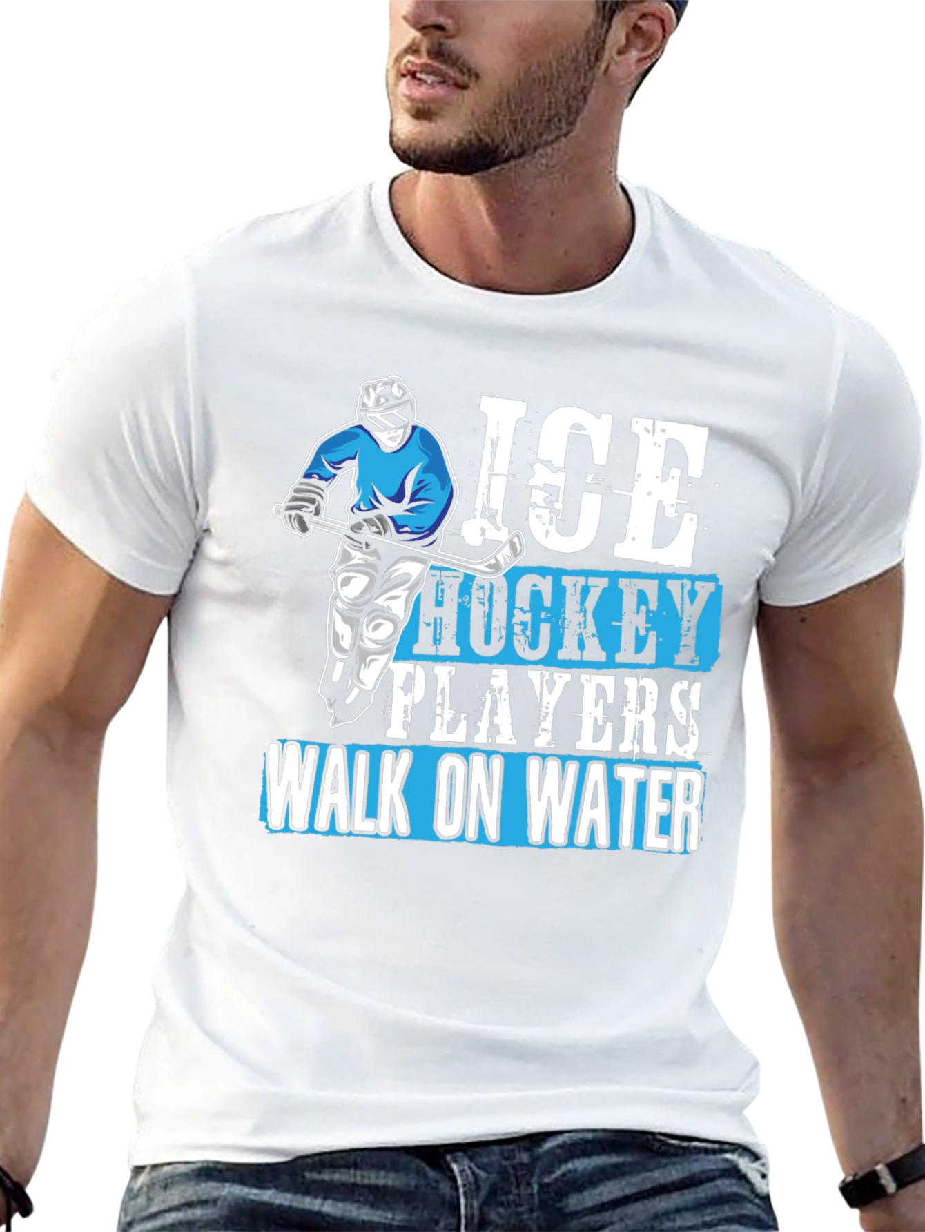 Ice Hockey Player Graphic T-Shirt - Walk On Water