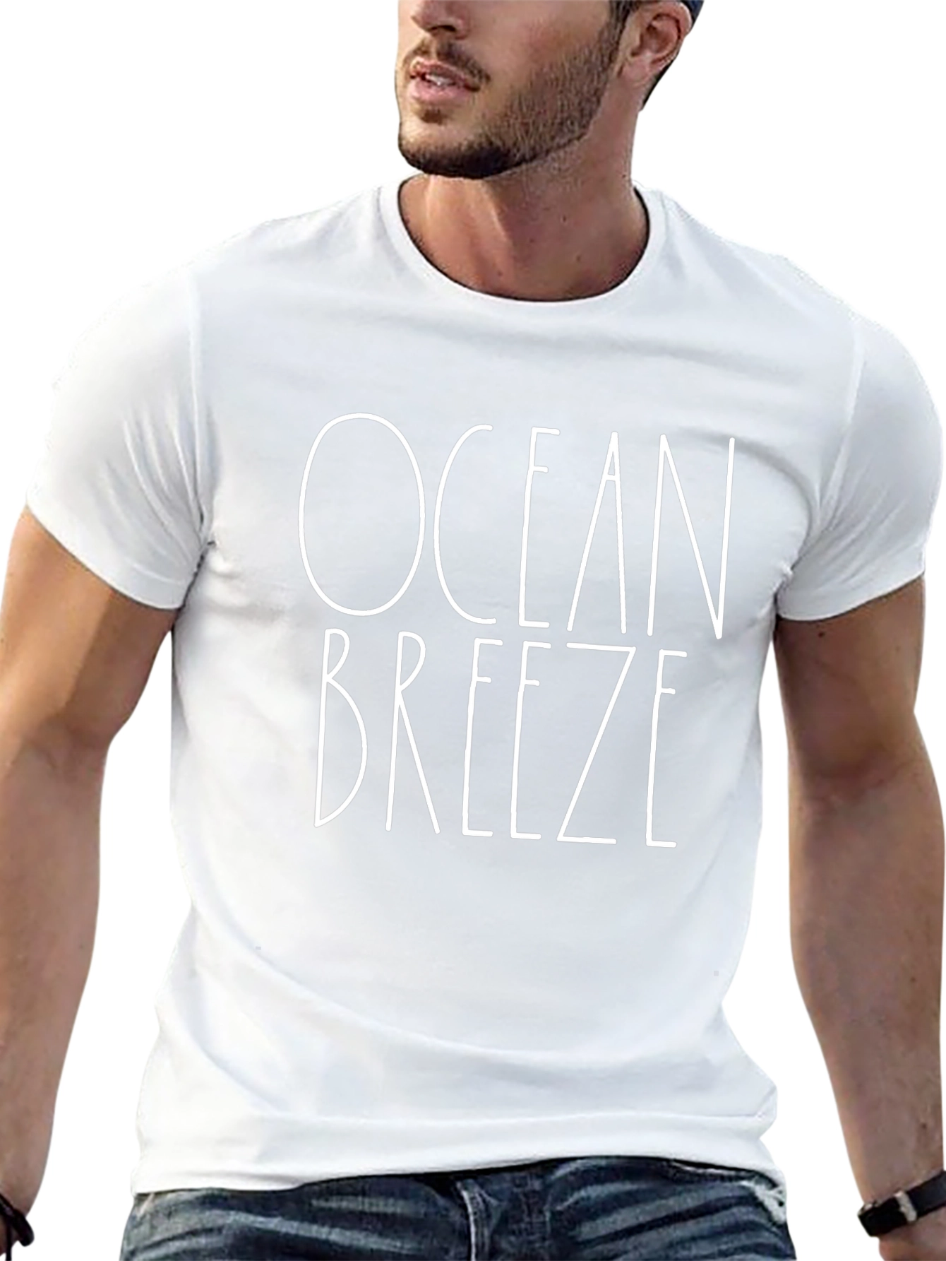 Ocean Breeze Black Graphic T-Shirt