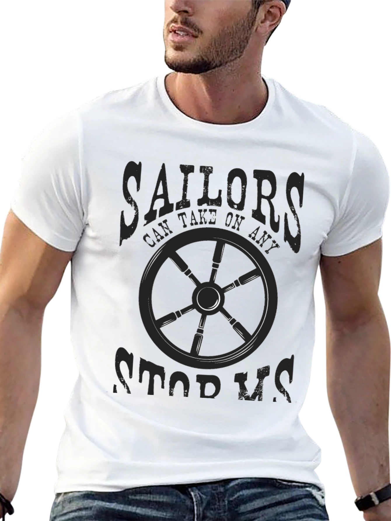 Sailor Themed Graphic Print Mens T-Shirt