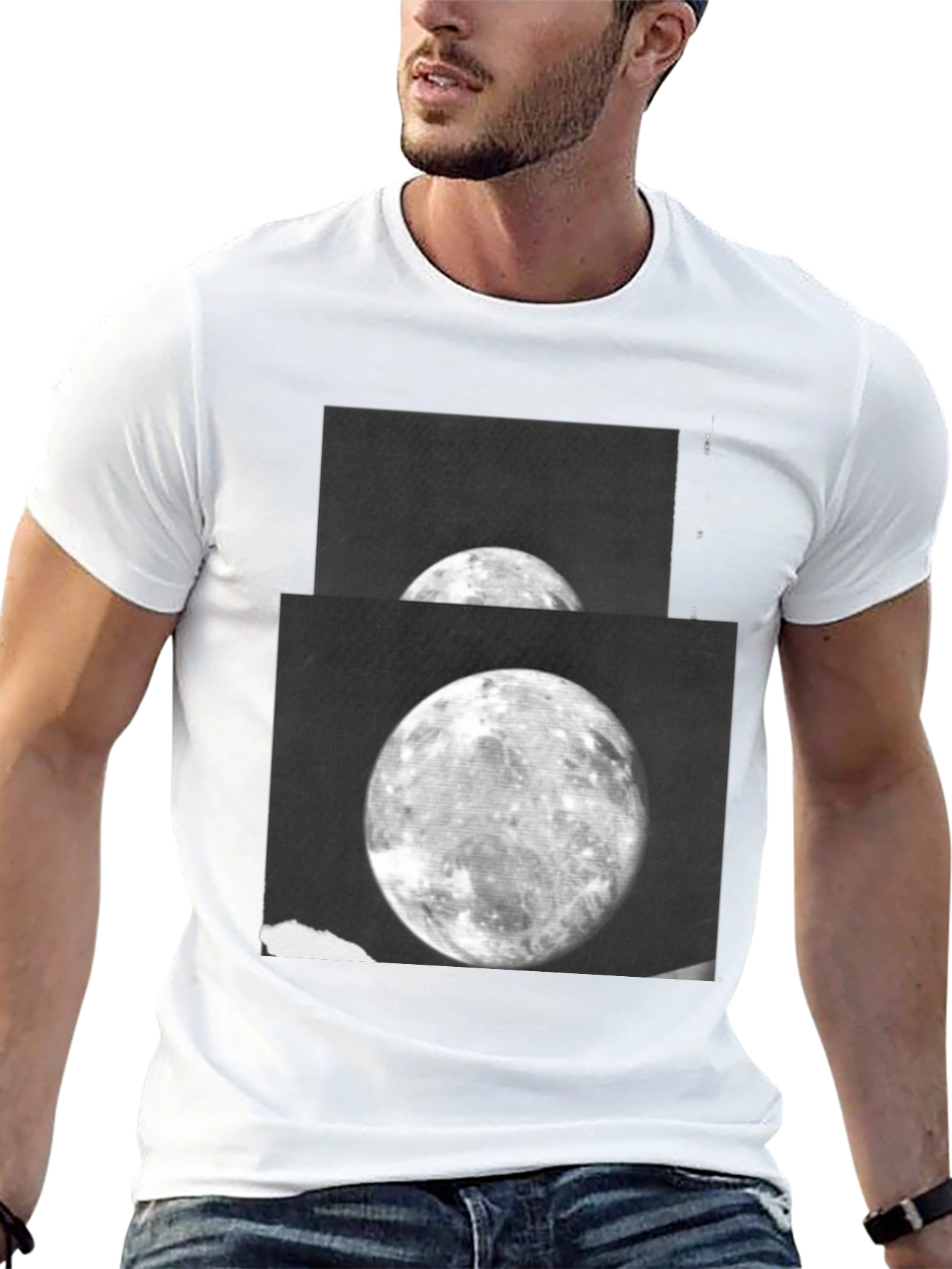 Lunar Print Black T-Shirt