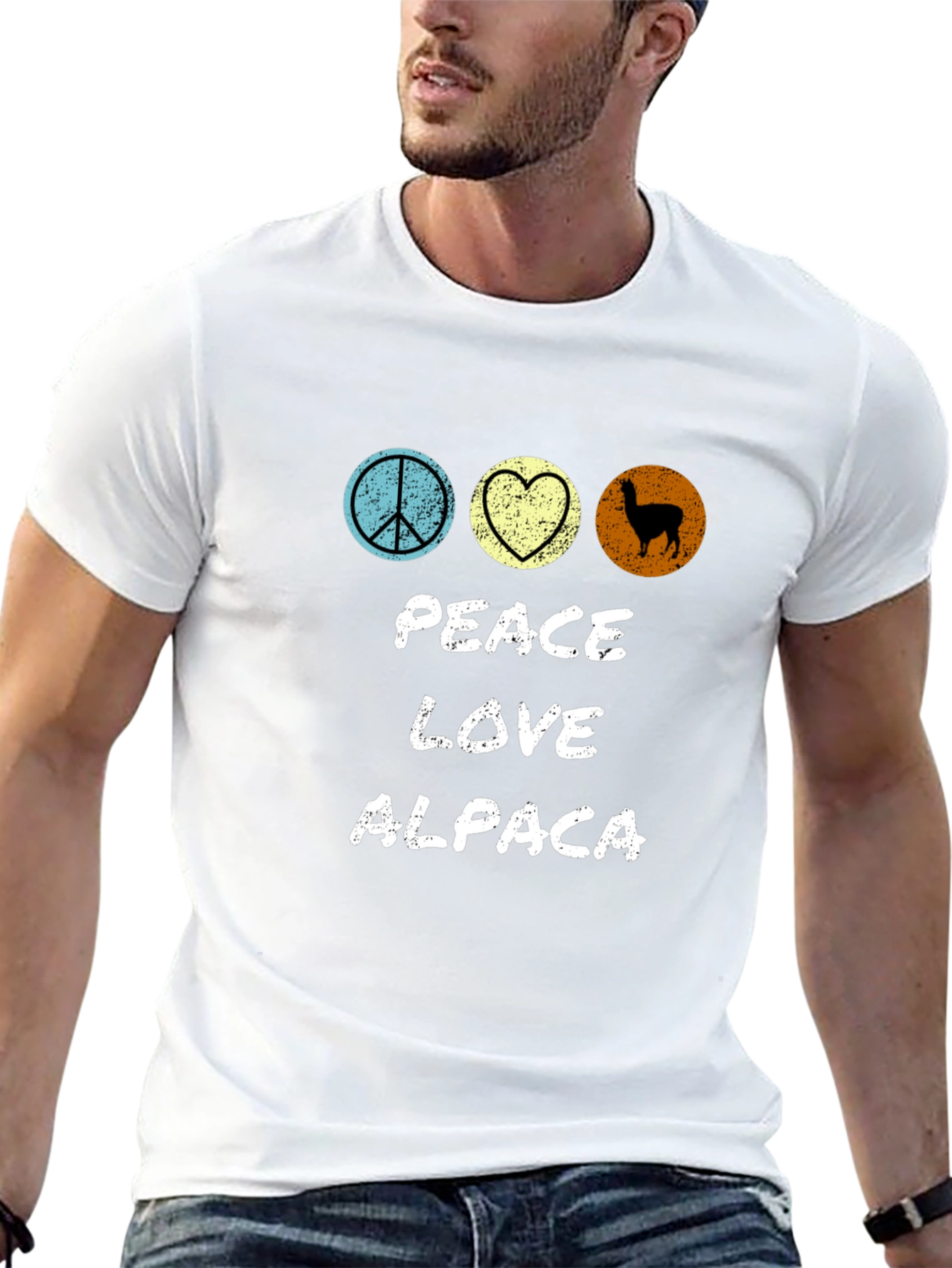 Peace Love Alpaca T-Shirt - Graphic Tee