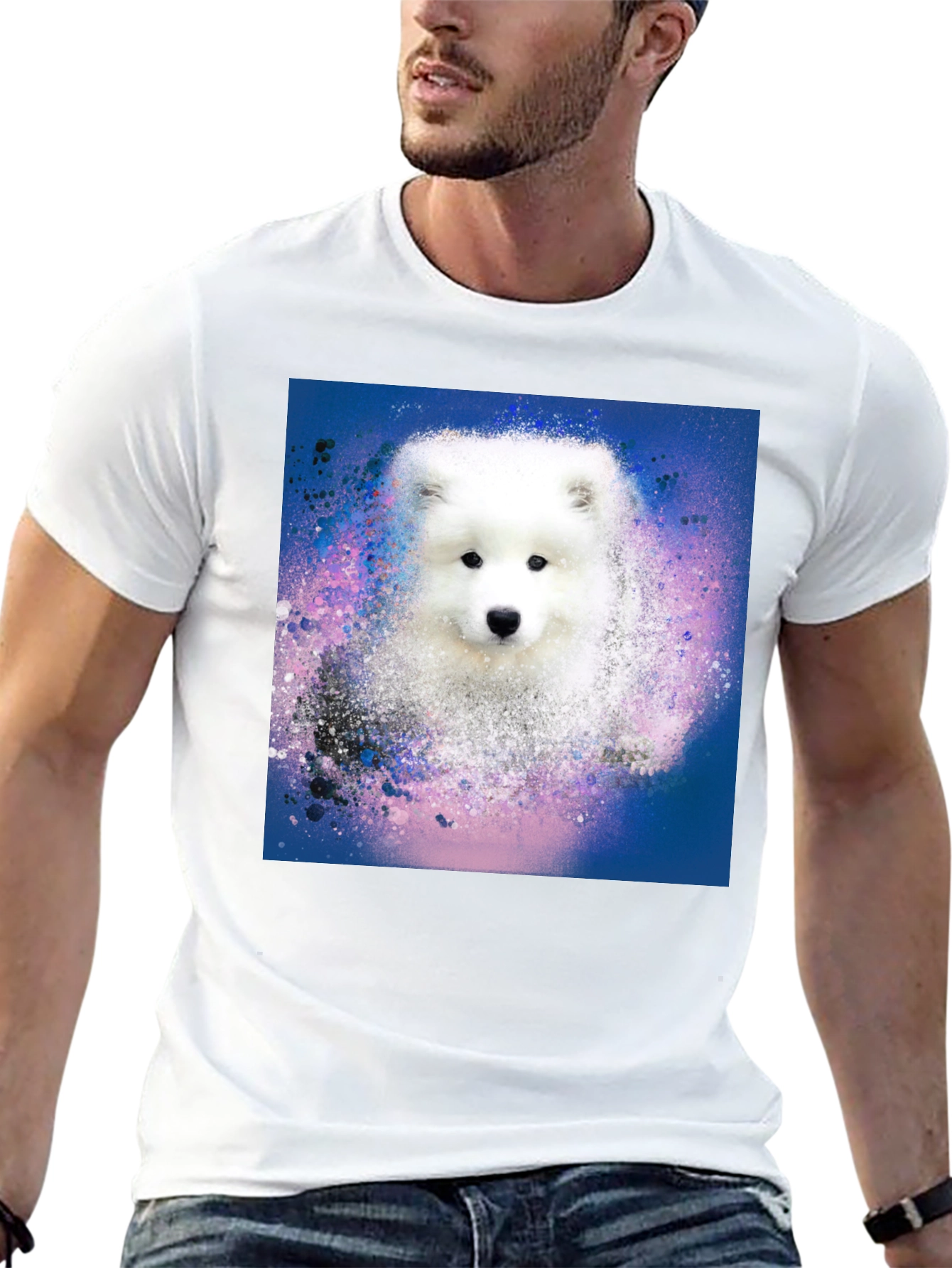 Dog Graphic Print Black T-Shirt