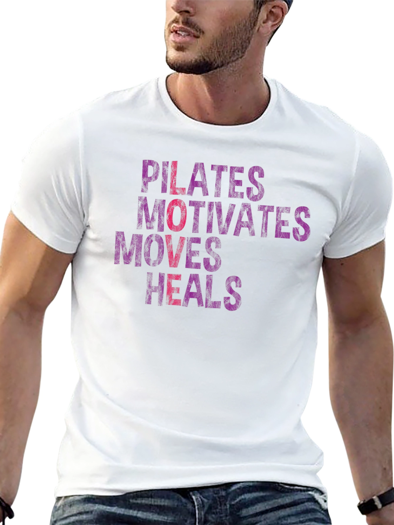 Pilates Motivates Moves Heals Graphic Tee
