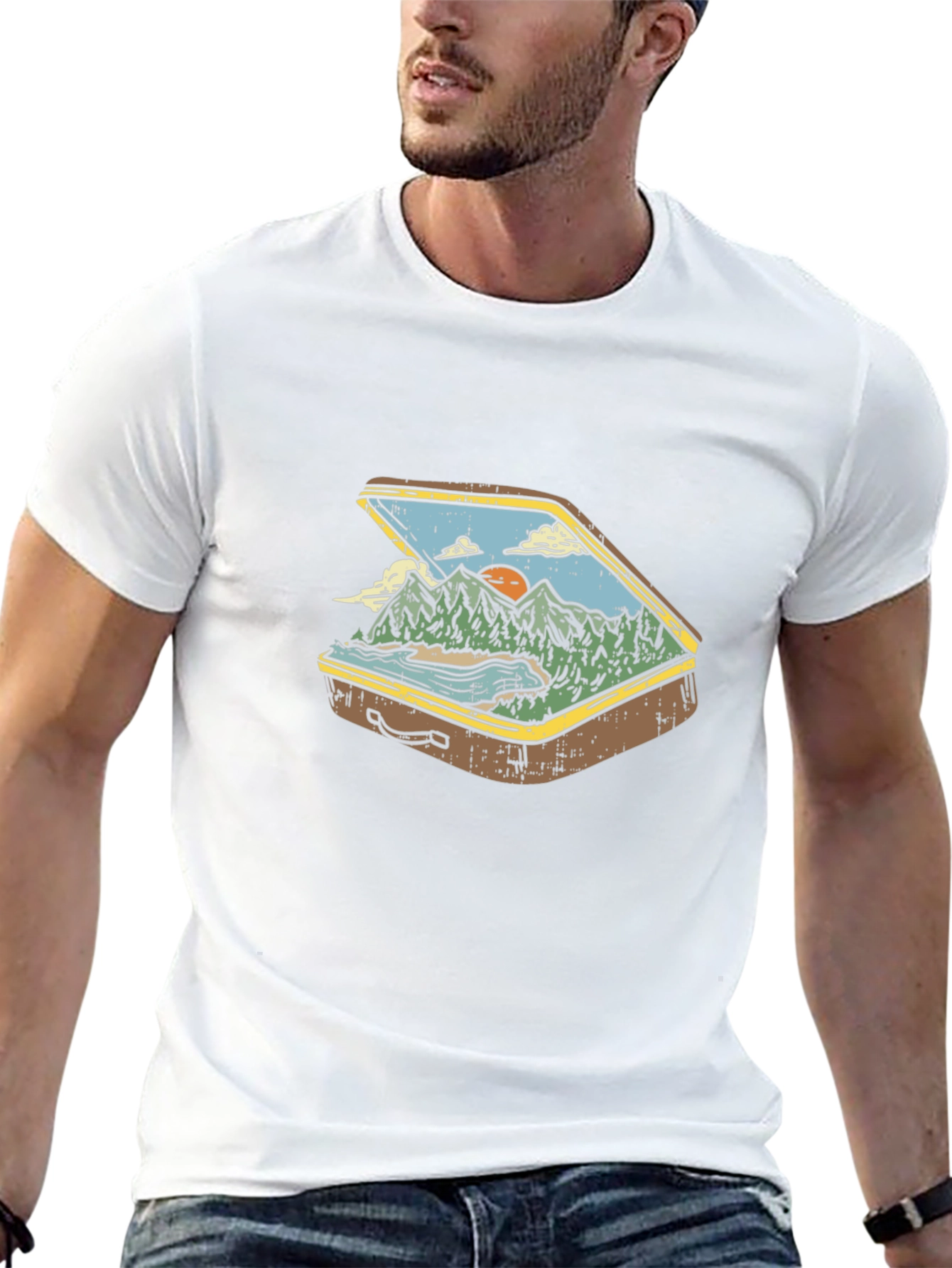 Suitcase Nature Graphic T-Shirt