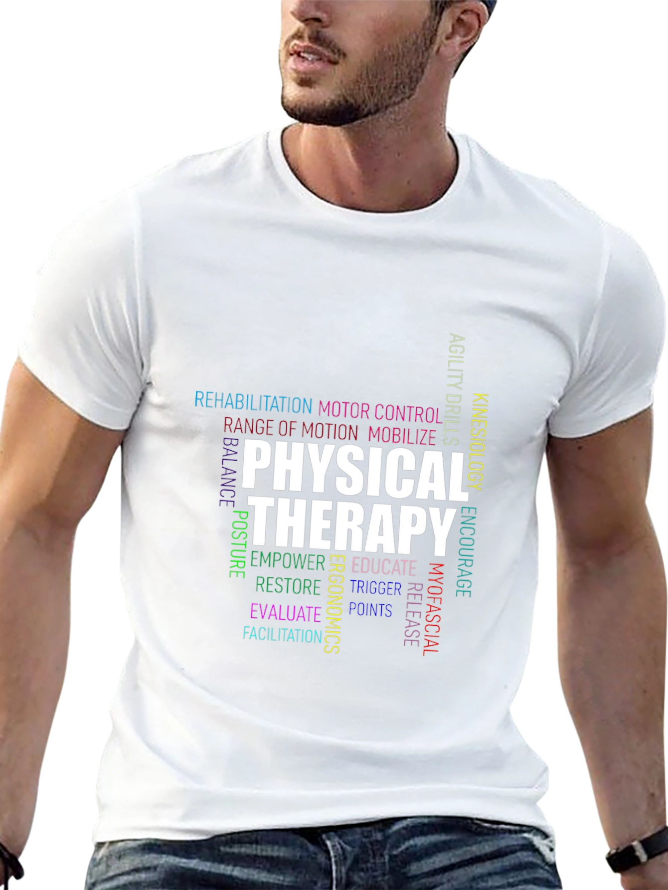 Physical Therapy Word Cloud Graphic T-Shirt