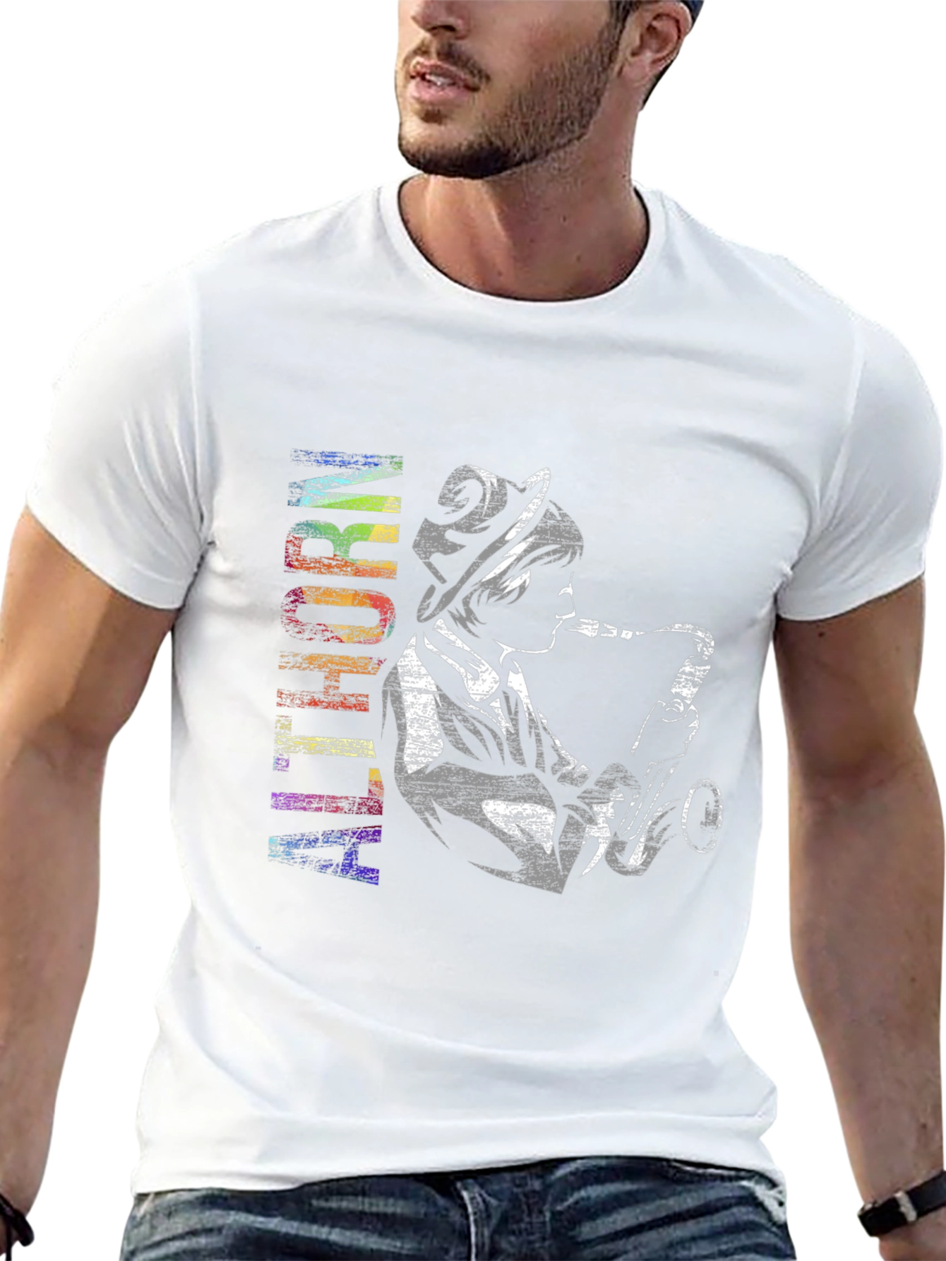 Jazz Musician Graphic Tee - Black Cotton T-Shirt