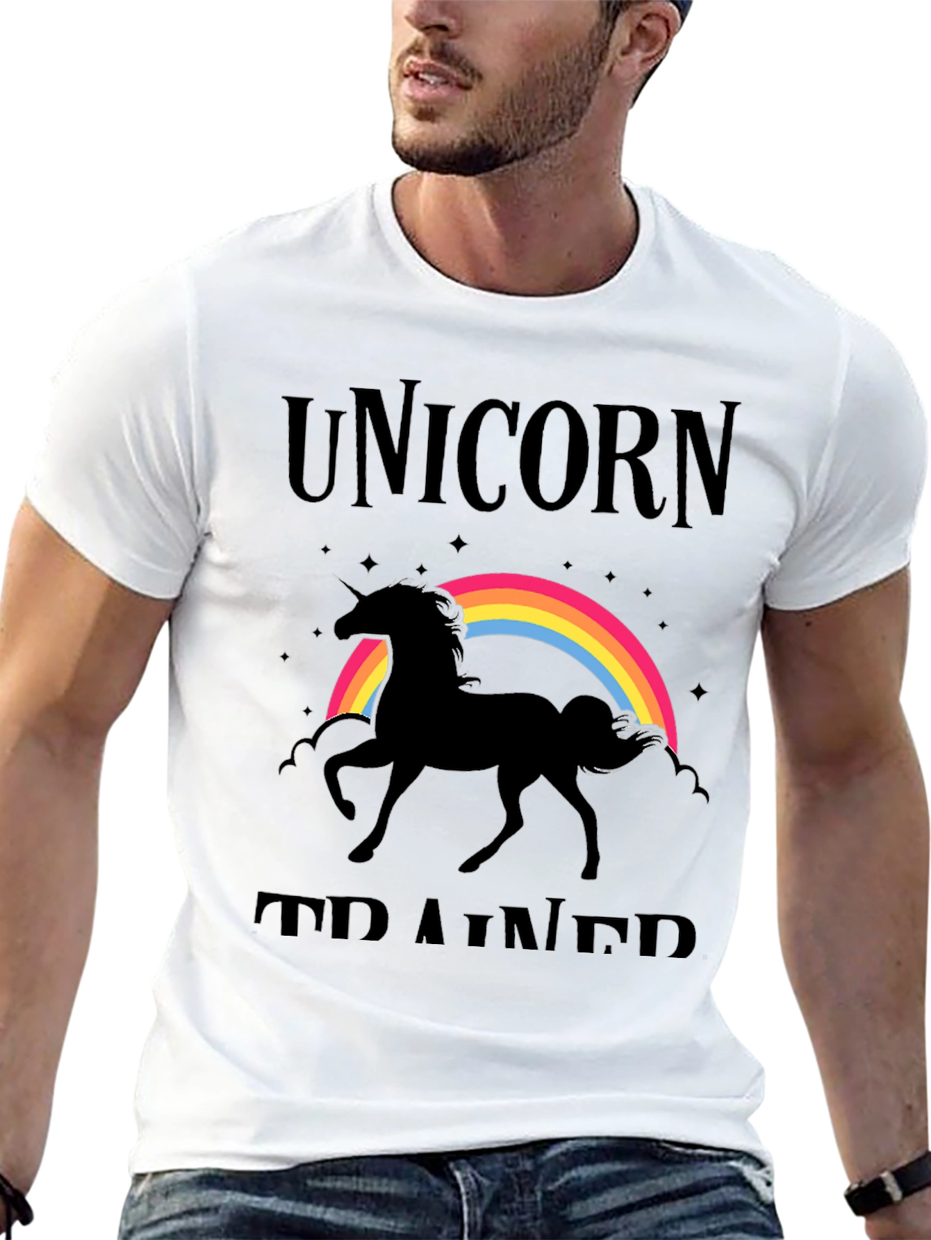 Unicorn Trainer Graphic T-Shirt - Black