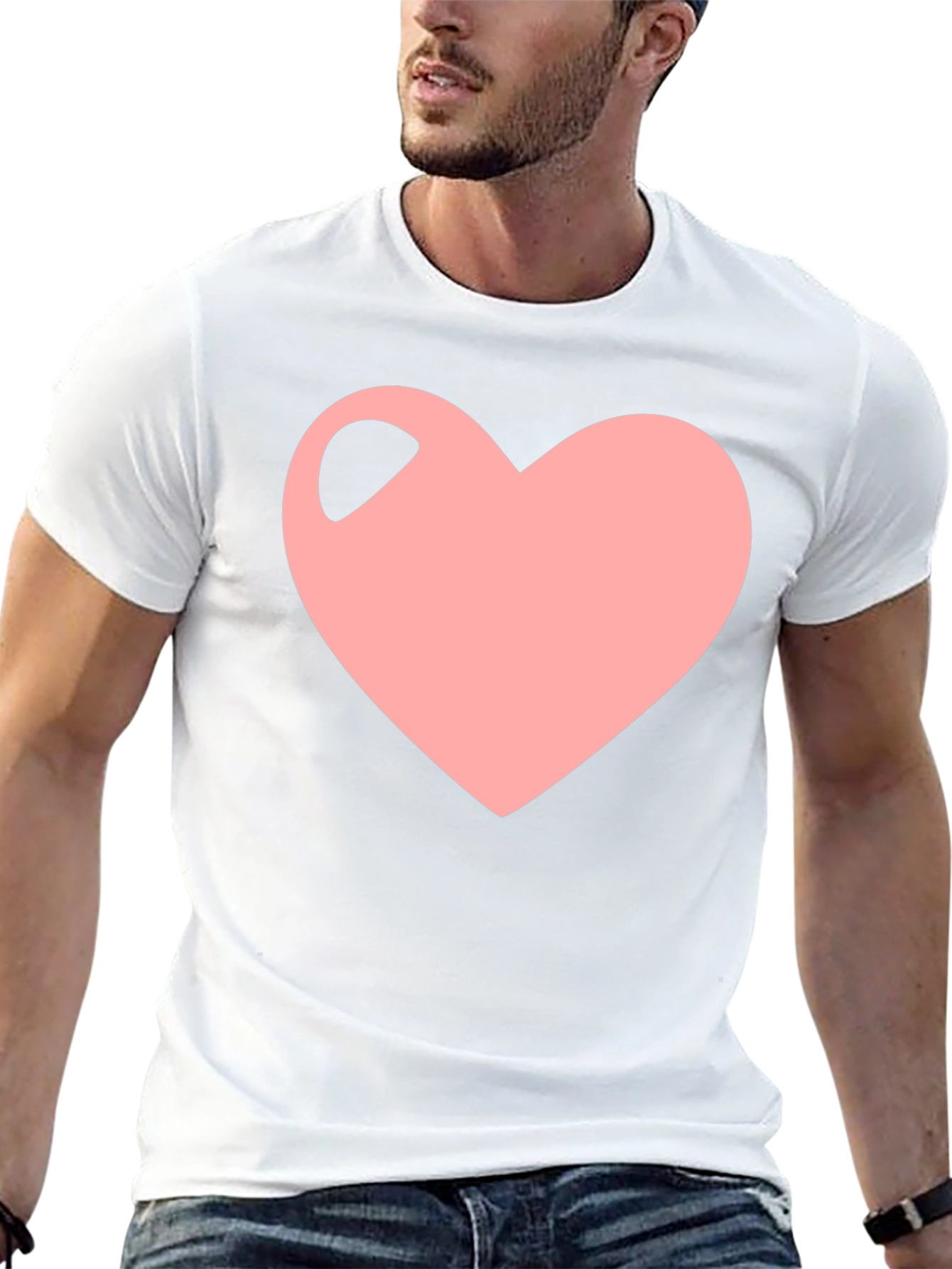 Heart Graphic Black T-Shirt - Trendy Casual Wear