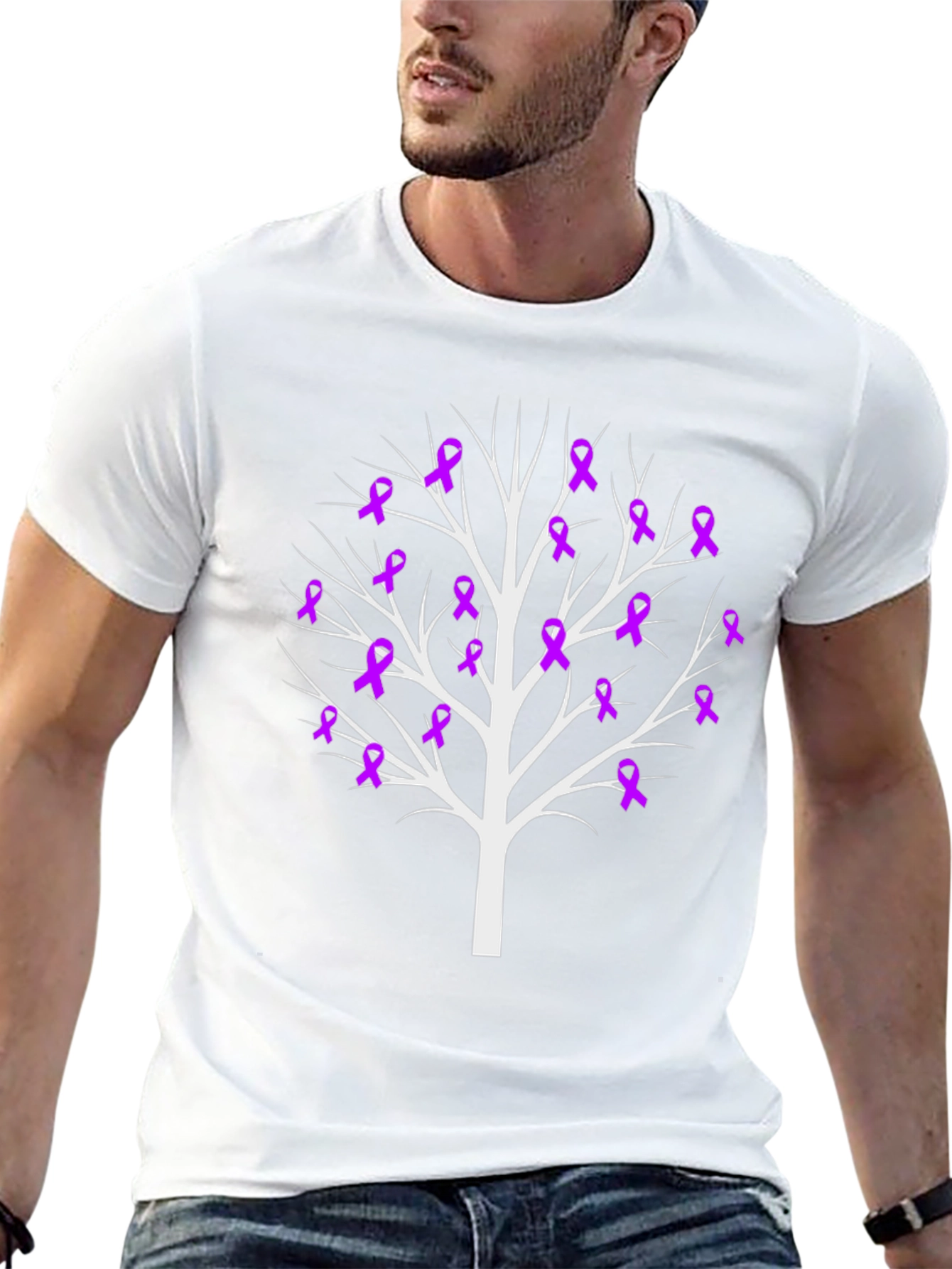 Awareness Ribbon Tree Black Tee