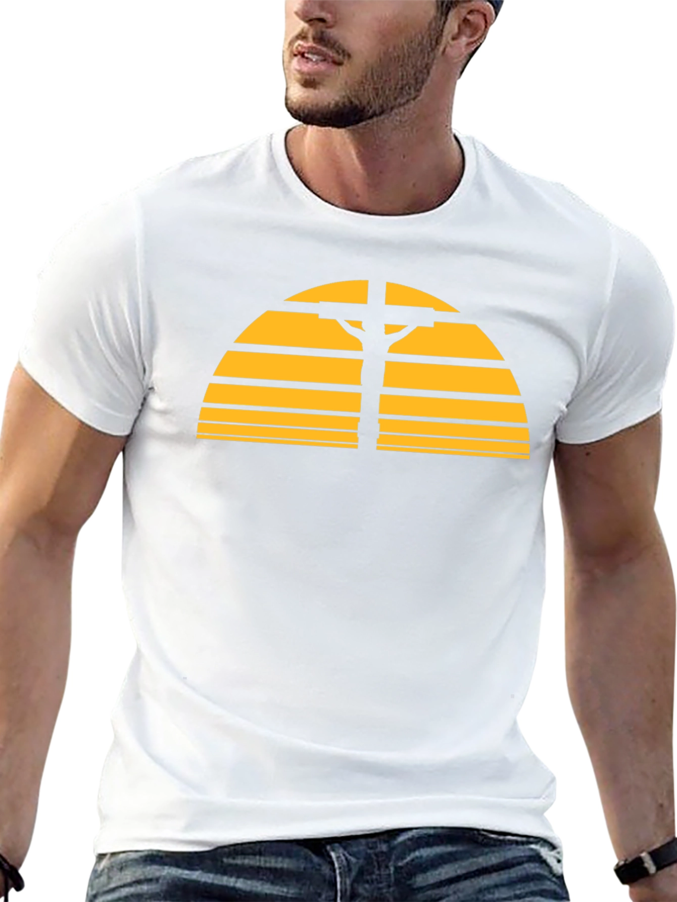 Retro Sunset Cross Graphic T-Shirt