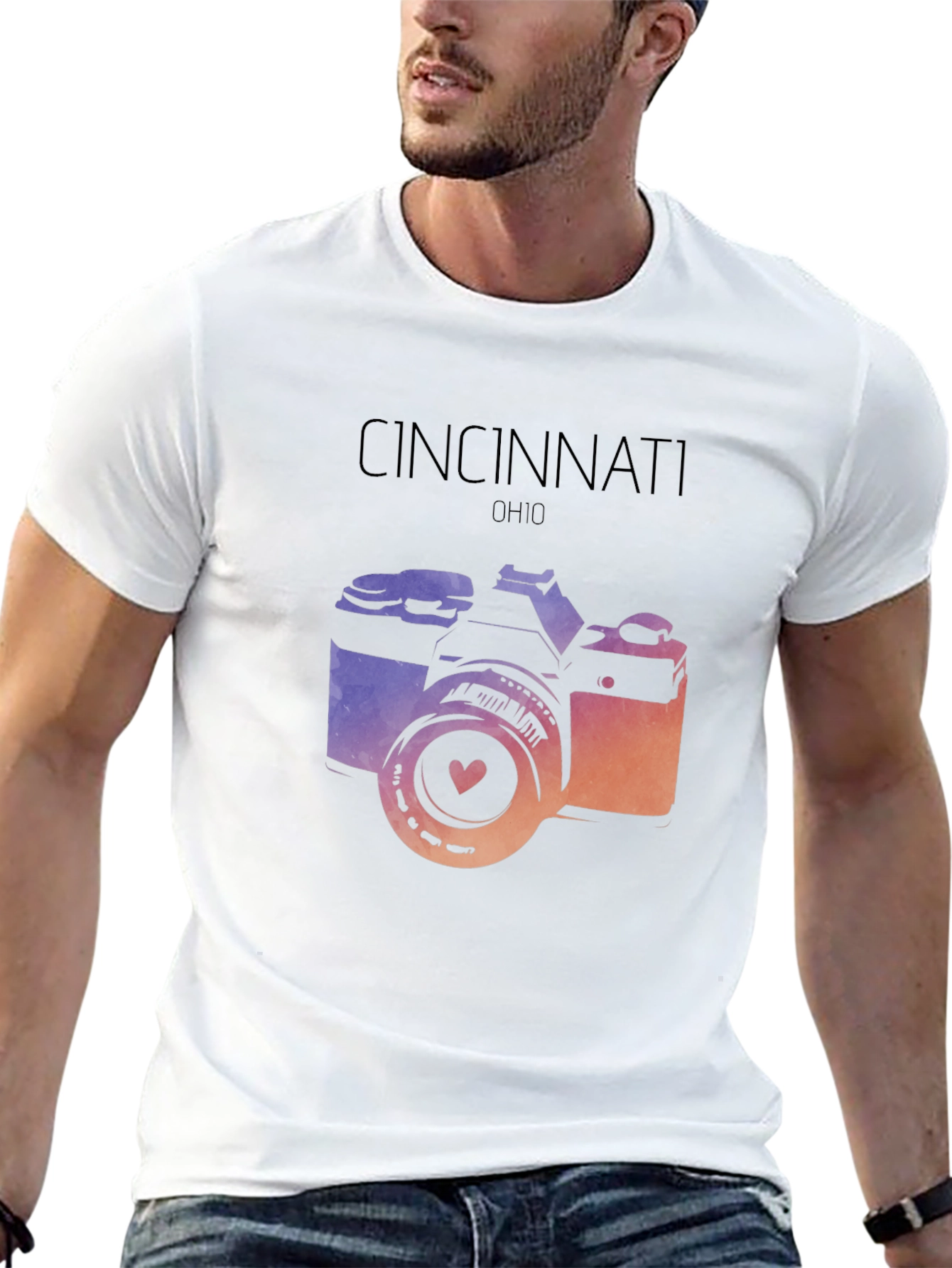 Cincinnati Ohio Camera Graphic T-Shirt