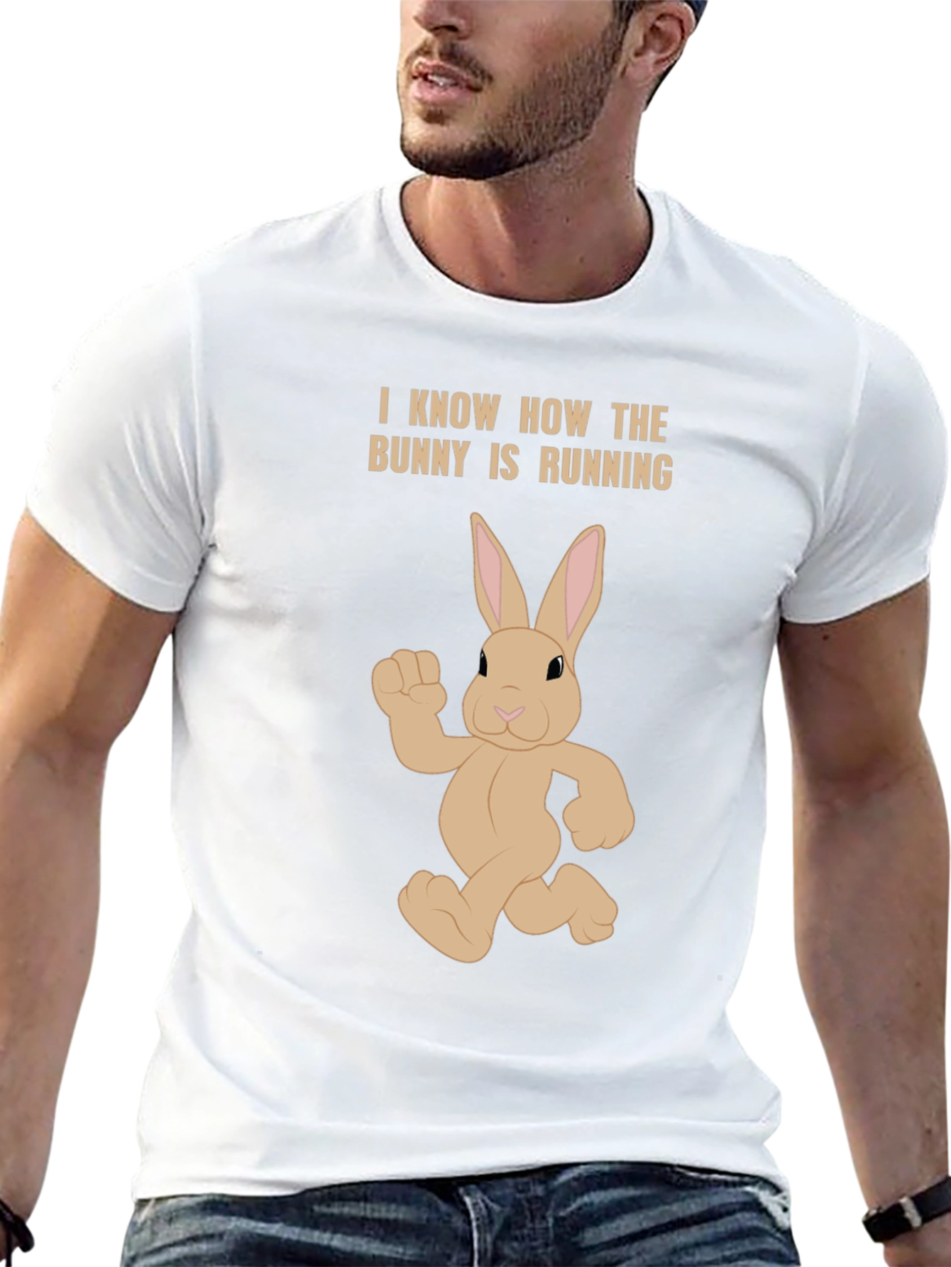 Bunny Running T-Shirt - Funny Easter Tee