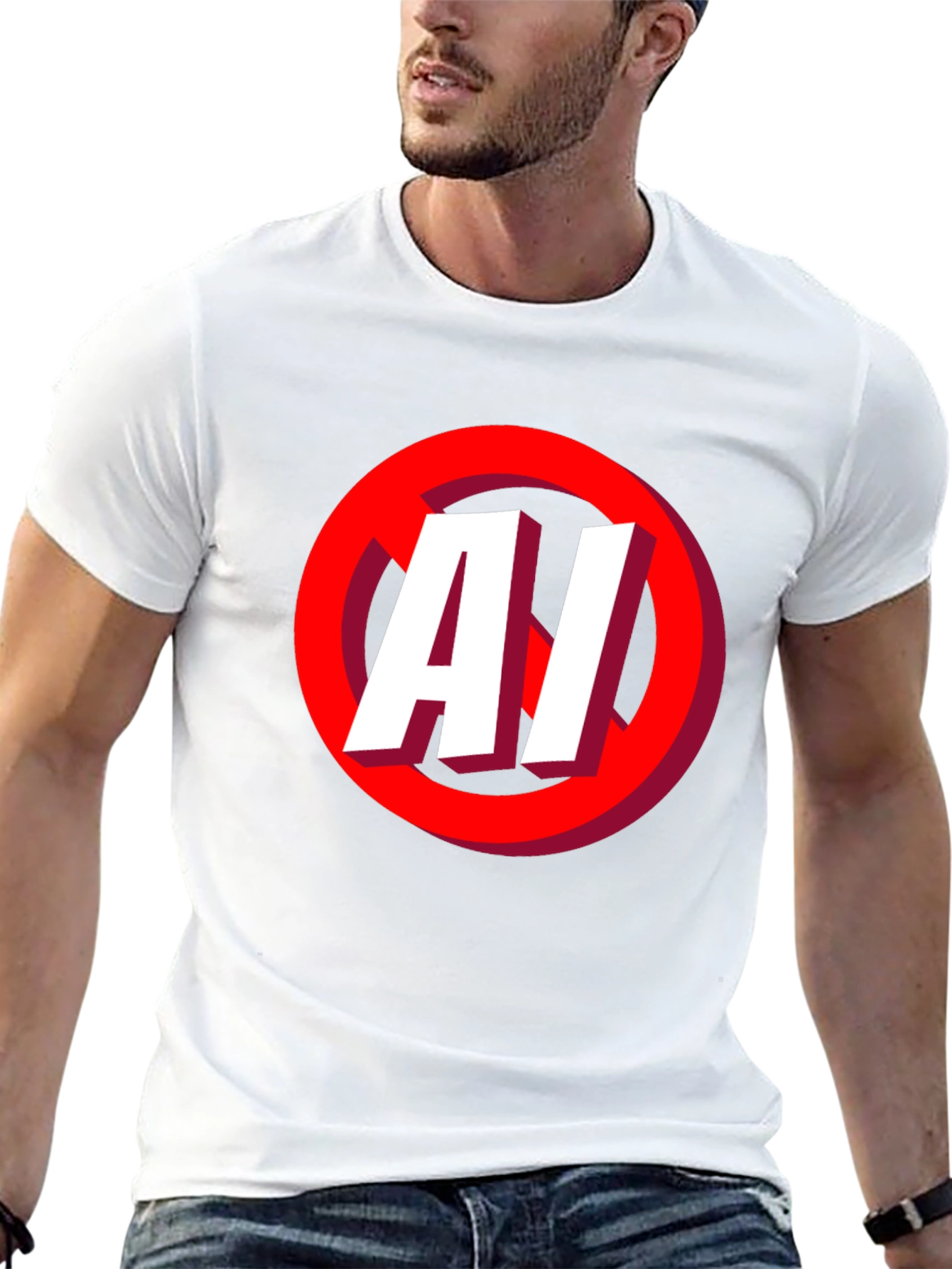No AI Graphic T-Shirt - Anti Artificial Intelligence Tee