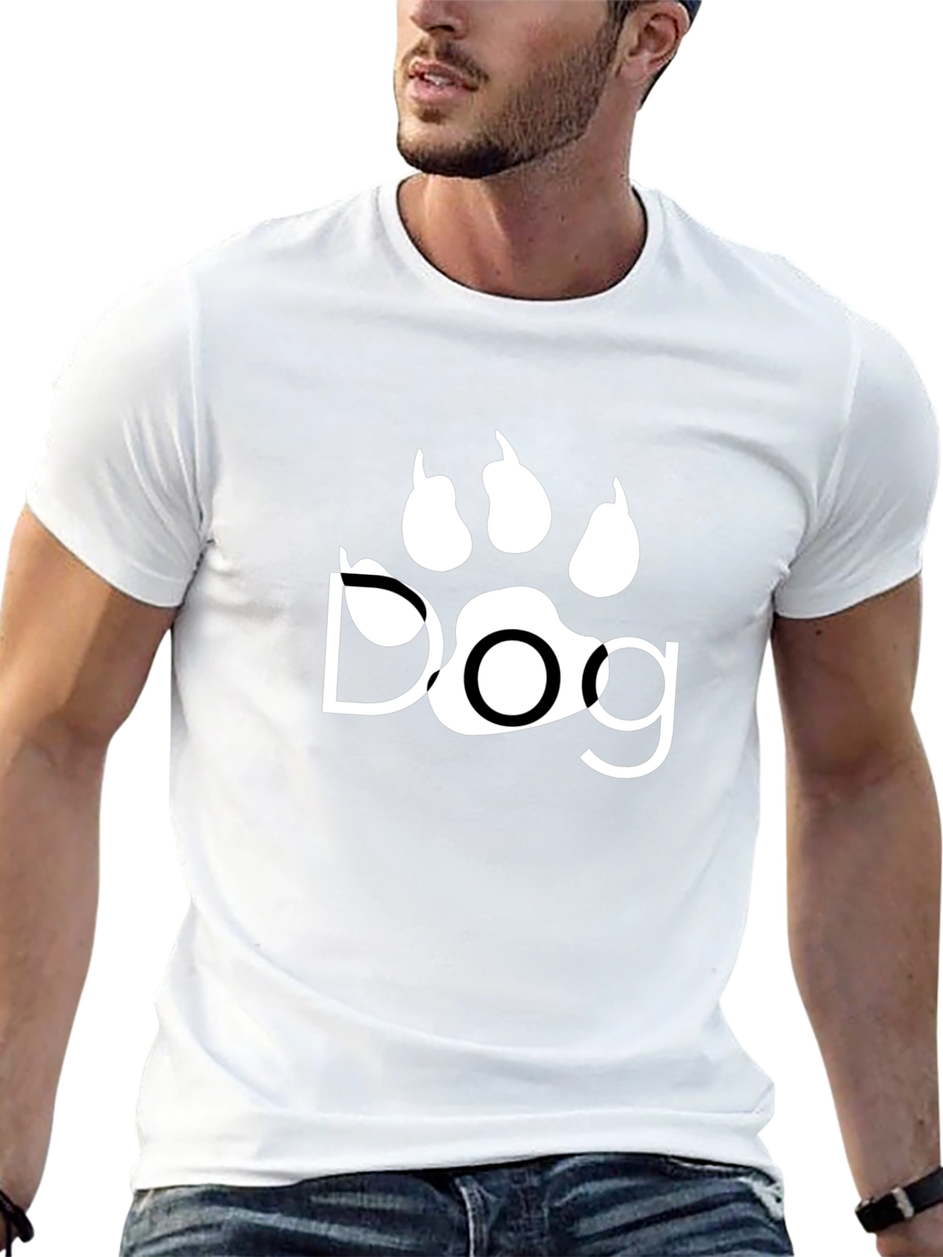Dog Paw Print T-Shirt - Black Graphic Tee